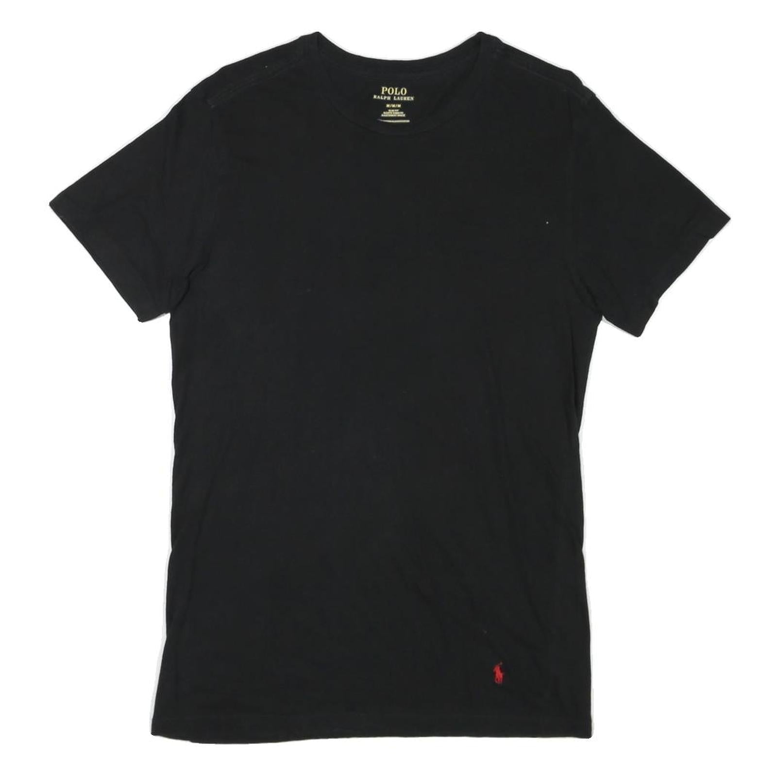 POLO RALPH LAUREN Womens Black Classic T-Shirt M Short Sleeve Crew Neck Plain Refurbished - N/A refurbished available on Cerqular