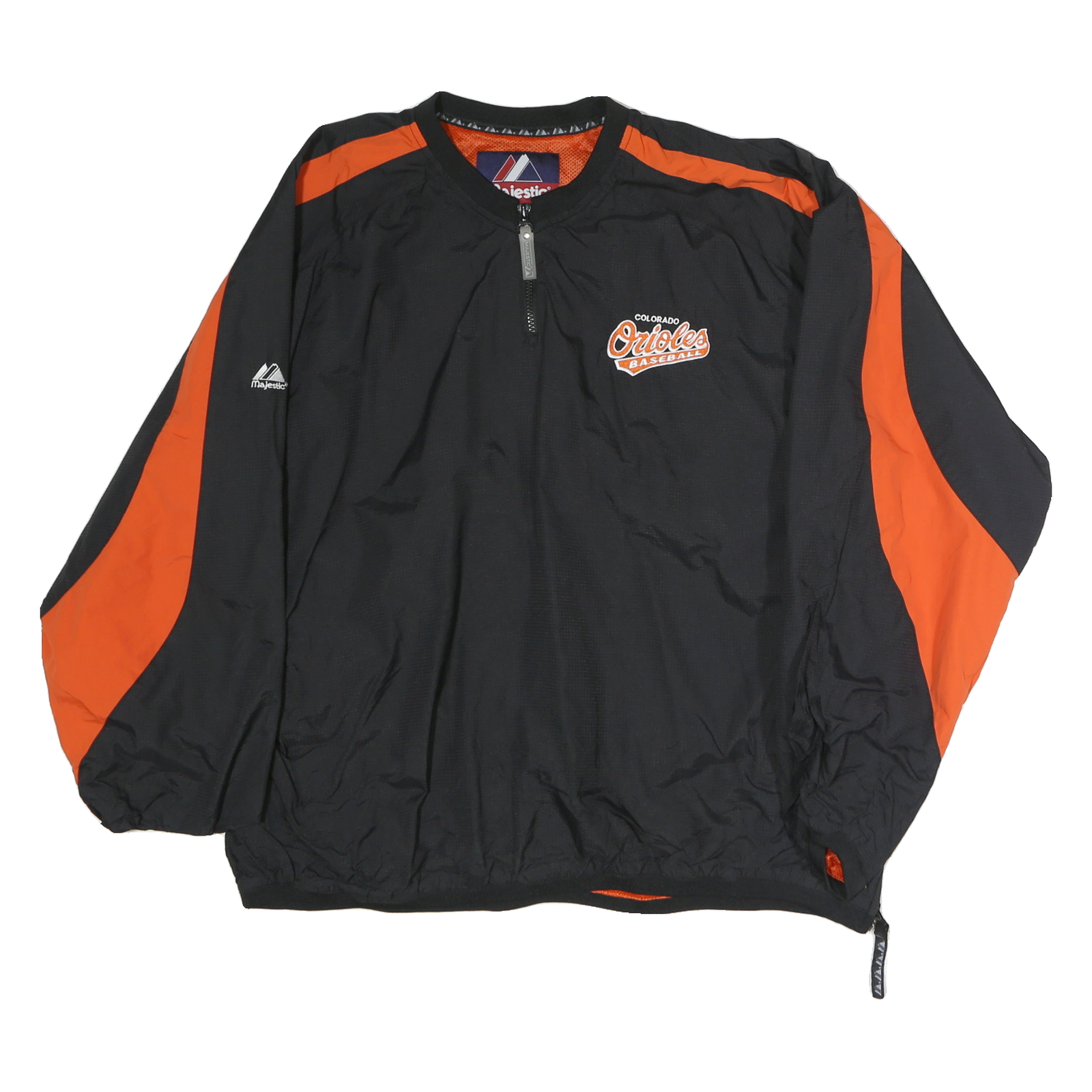MAJESTIC Mens Black & Orange Colorado Orioles Baseball Crew Neck XL Pullover Refurbished - N/A refurbished available on Cerqular