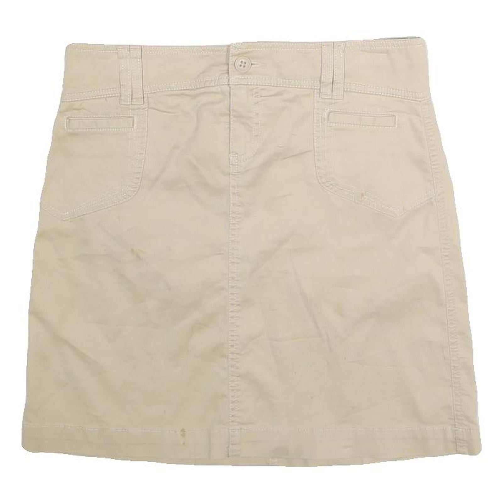 OLD NAVY Womens Beige Cotton Straight Short Skirt Size M Casual Pocket Detail Refurbished - N/A refurbished available on Cerqular