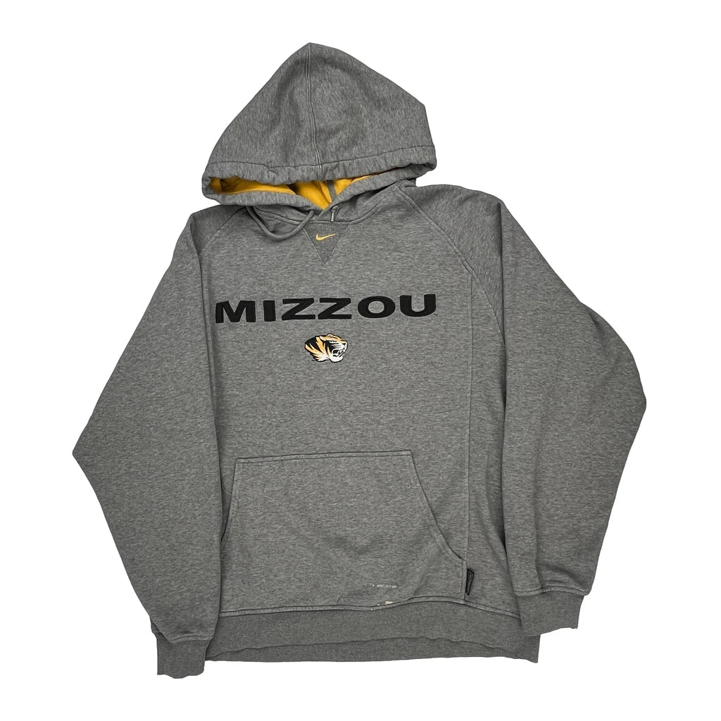 Buy Mizzou Nike College Hoodie - Medium Grey Cotton Blend Refurbished - $60.29 Mizzou Nike College Hoodie - Medium Grey Cotton Blend Refurbished - Thrifted (note: this is a term often used to describe second- refurbished available on Cerqular