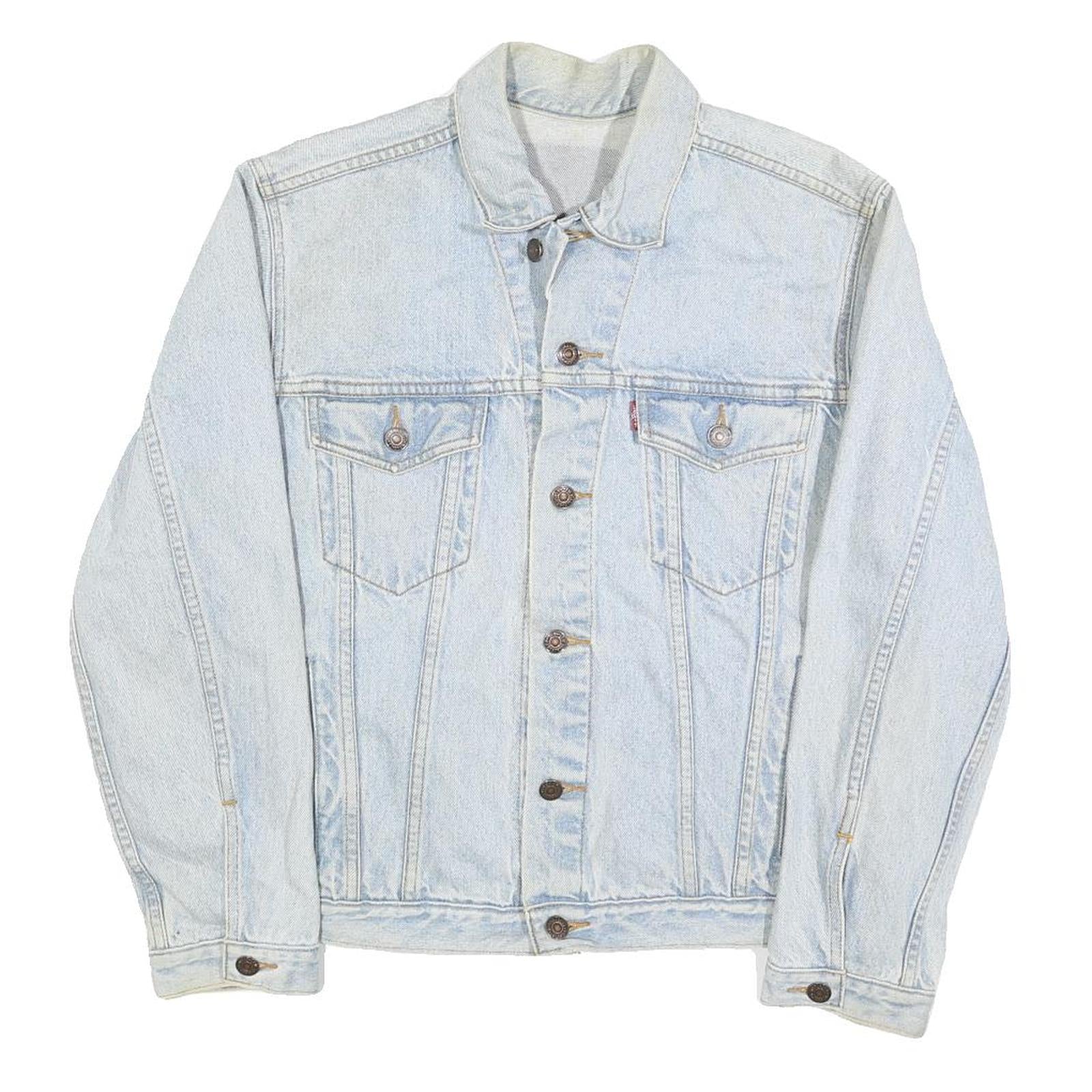 LEVI'S Mens Blue Denim Jacket S Cotton Classic Button Closure Casual Retro Refurbished - N/A refurbished available on Cerqular