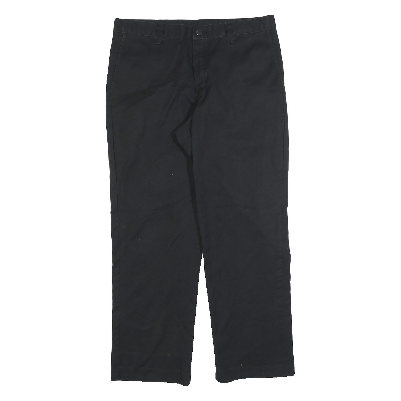 DICKIES Mens Cotton Blend Black Regular Straight Trousers W34 L30 Workwear Refurbished - N/A refurbished available on Cerqular