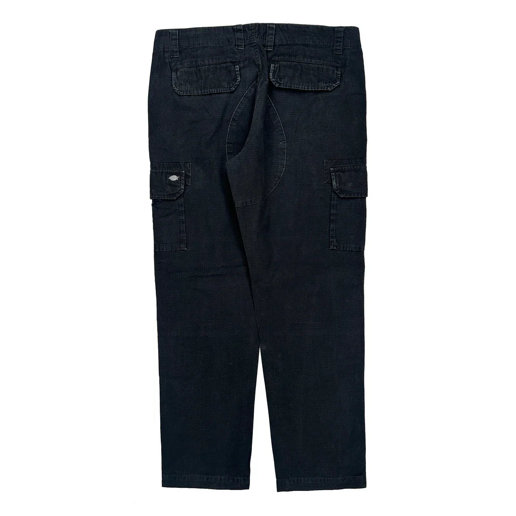 Dickies Cargo Trousers - 36W 32L Black Cotton Refurbished - Thrifted (note: this is a term often used to describe second- refurbished available on Cerqular