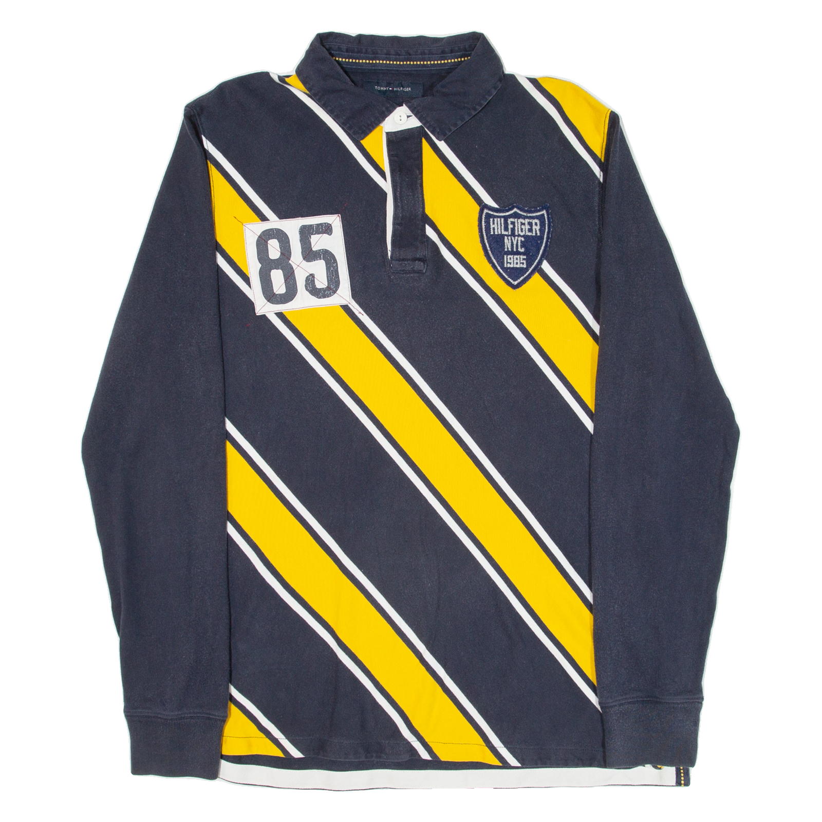 TOMMY HILFIGER Fit Mens Polo Shirt Blue Striped Long Sleeve L Refurbished - N/A refurbished available on Cerqular