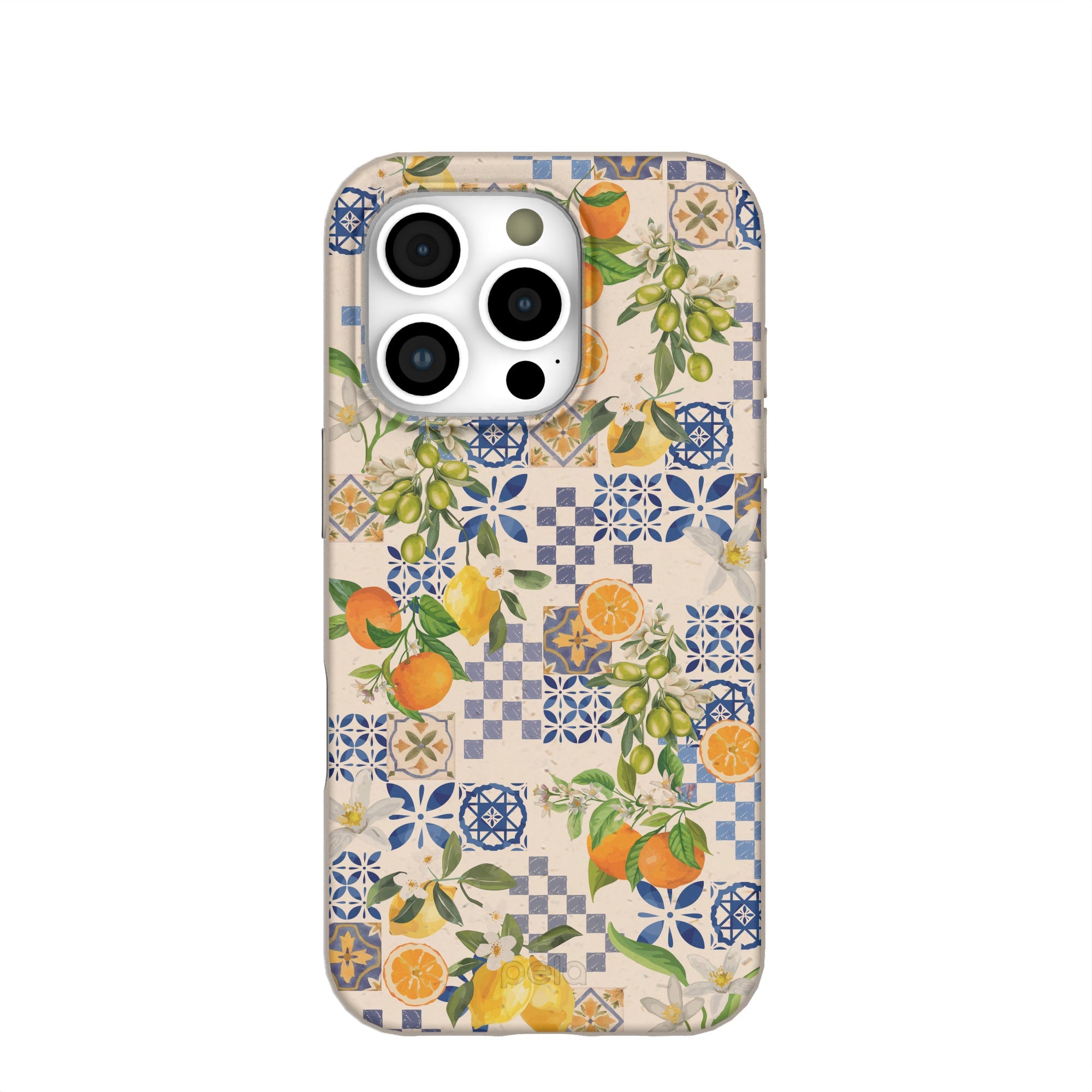 Seashell Amalfi Fruits iPhone 16 Pro Case Refurbished - Pela Case refurbished available on Cerqular