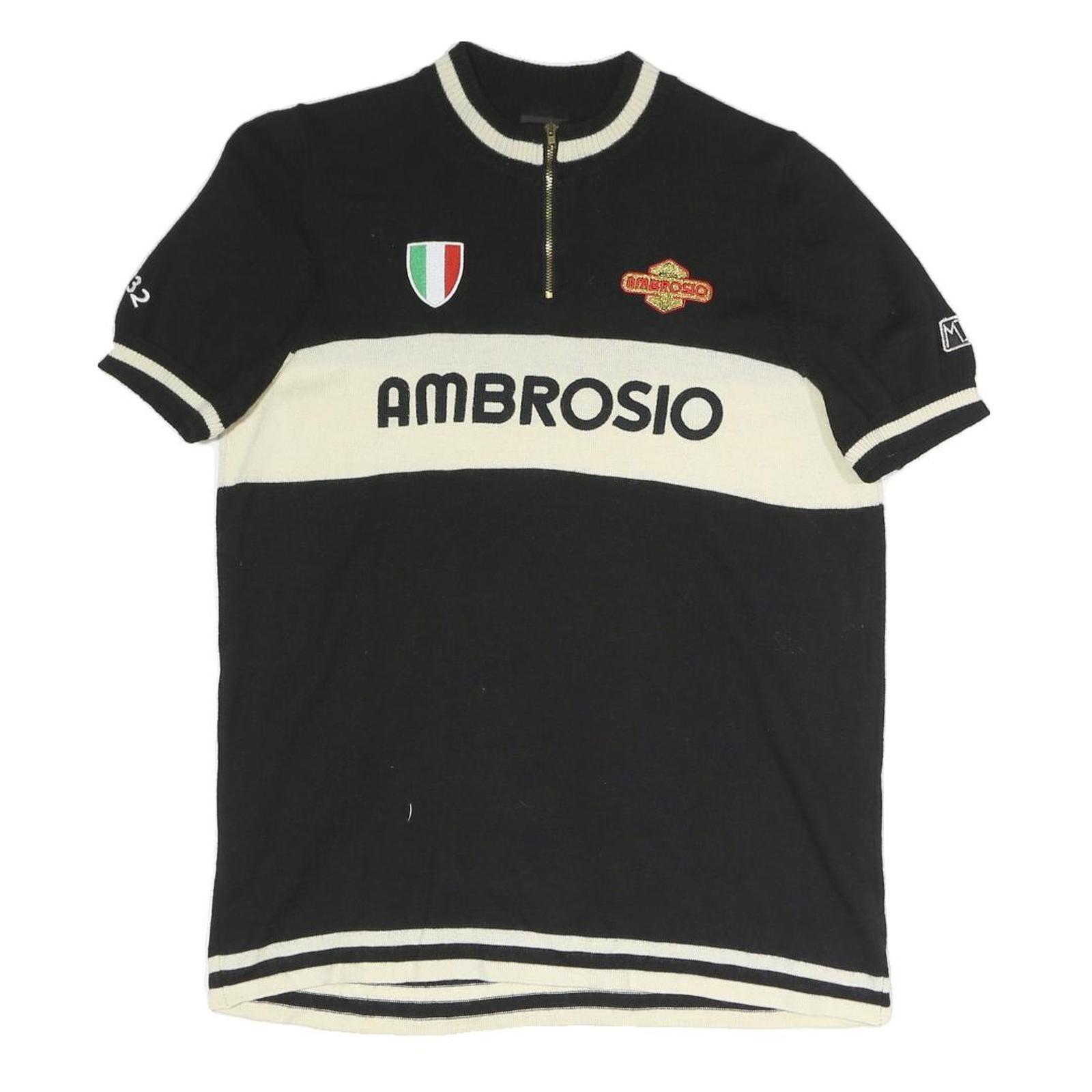 AMBROSIO Mens Black & Cream Colourblock 1/4 Zip Band Collar Pullover Jumper XL Refurbished - N/A refurbished available on Cerqular