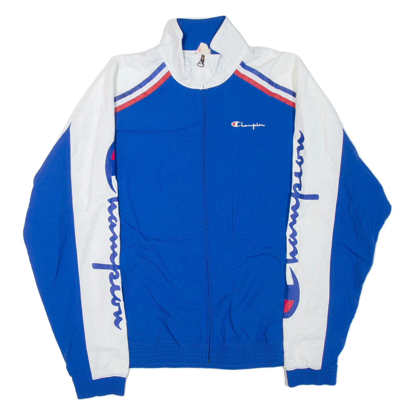 CHAMPION Mens Track Jacket Blue Colourblock M Refurbished - N/A refurbished available on Cerqular