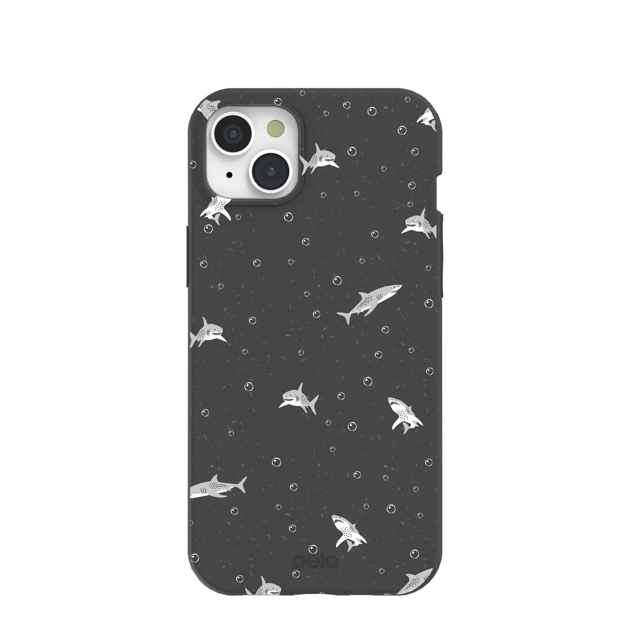 Black Lil Sharks iPhone 15 Plus Case Refurbished - Pela Case refurbished available on Cerqular