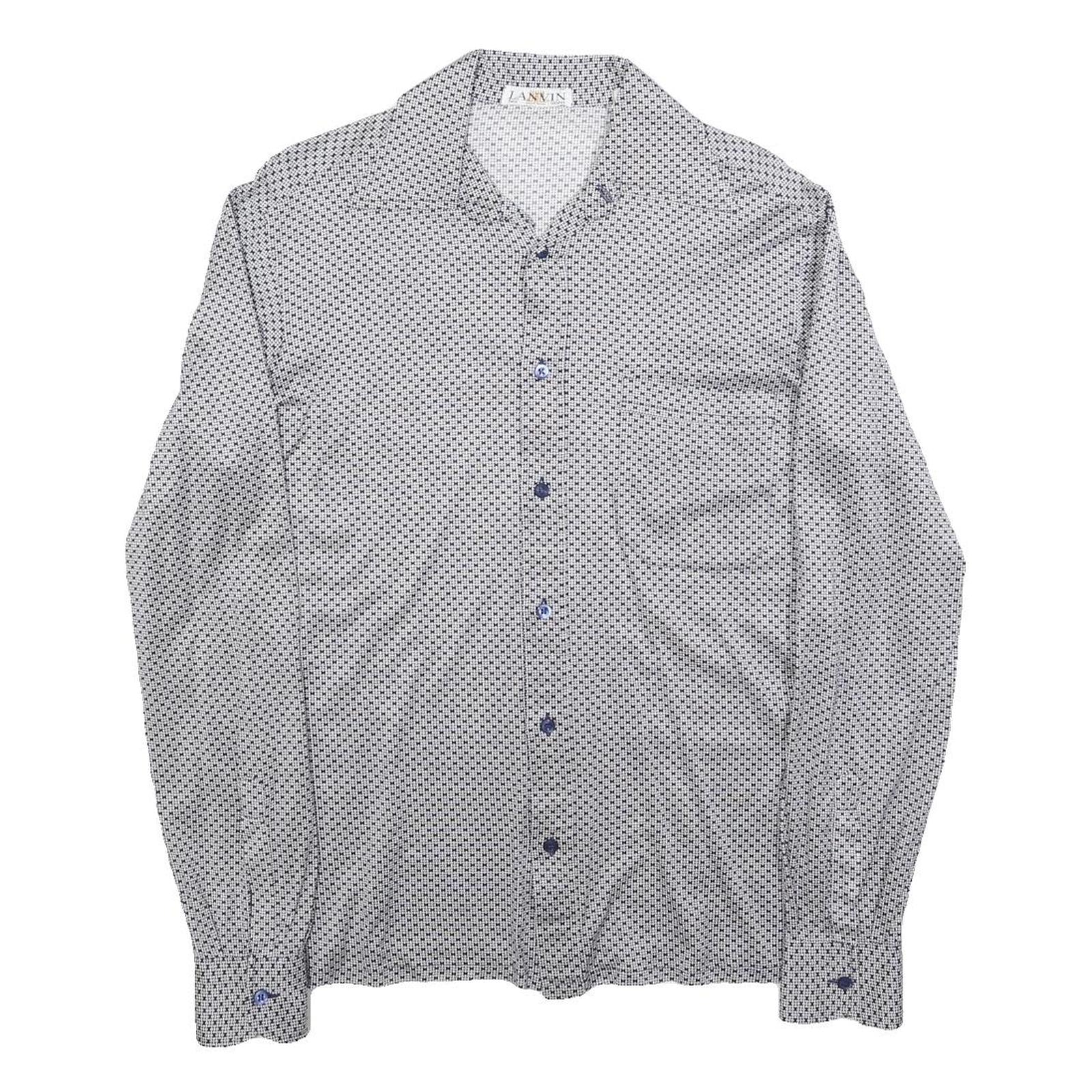 LAVIN Mens White & Navy Patterned Shirt M Smart Casual Long Sleeve Fashion Refurbished - N/A refurbished available on Cerqular