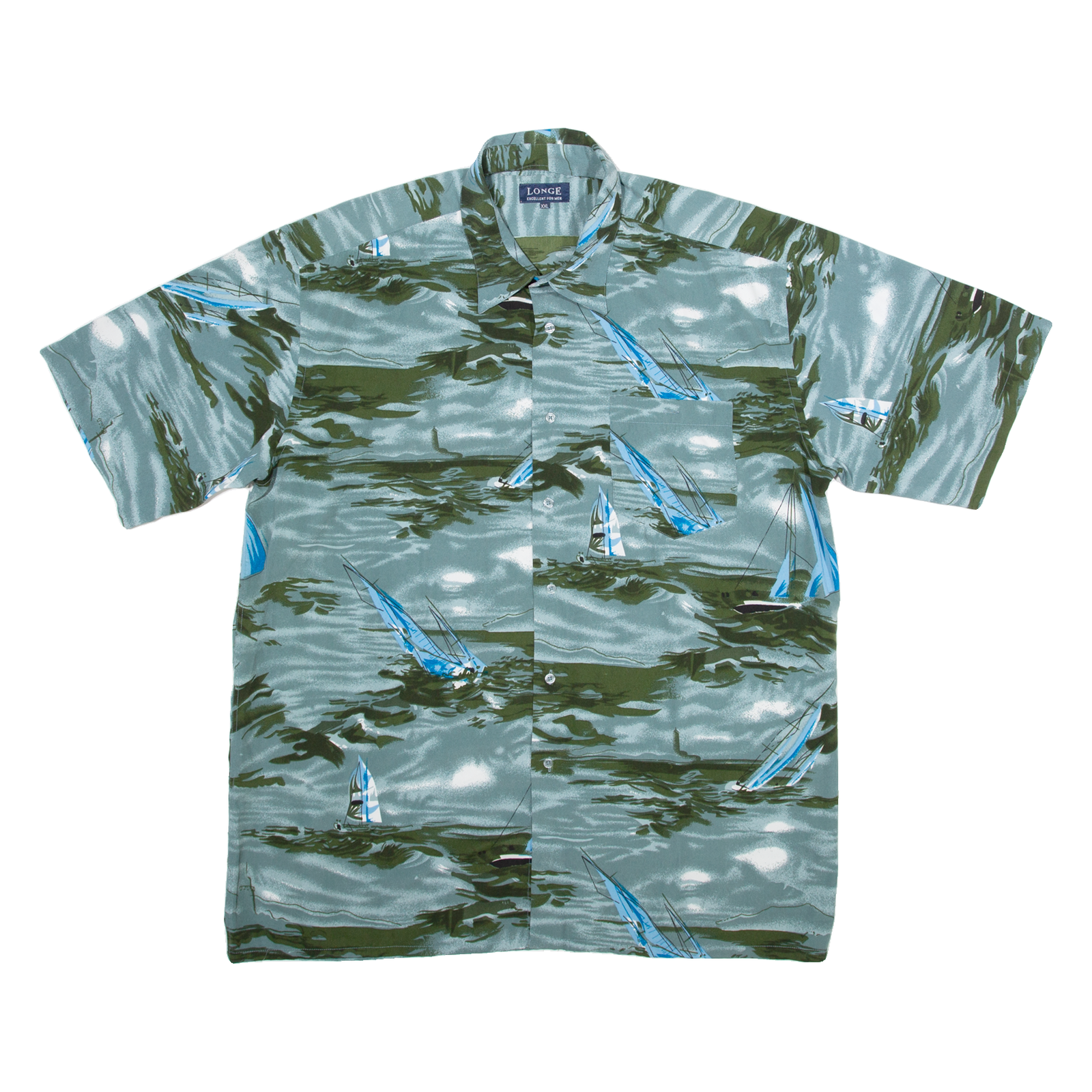 LOUNGE Mens Heavy Shirt Blue 90s Crazy Pattern 2XL Refurbished - N/A refurbished available on Cerqular