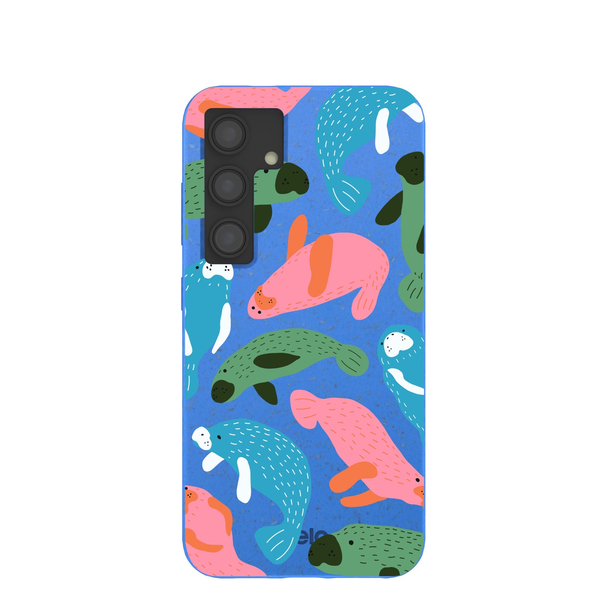 Electric Blue Sea Cows Samsung Galaxy S24 Case Refurbished - Pela Case refurbished available on Cerqular