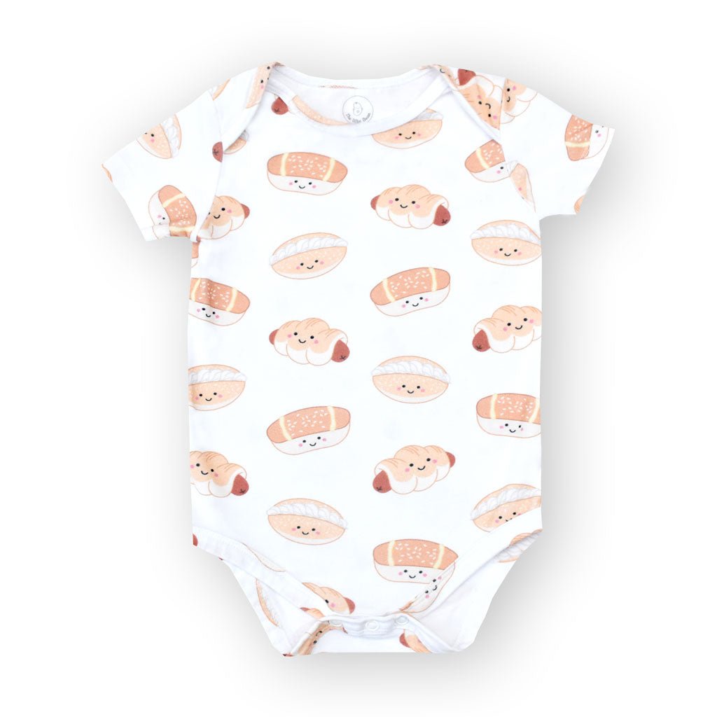 Organic Cotton Baby Onesie - Bakery Buns | Size: 6 - 12M Refurbished - The Wee Bean refurbished available on Cerqular