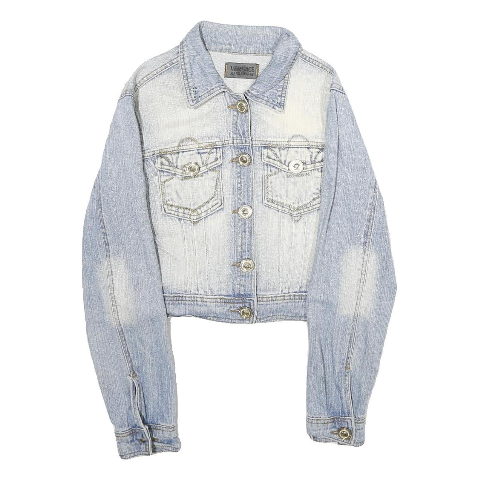 Buy VERSACE JEANS COUTURE Mens Blue Denim Button Jacket XS Cotton Distressed Refurbished - $144.29 VERSACE JEANS COUTURE Mens Blue Denim Button Jacket XS Cotton Distressed Refurbished - N/A refurbished available on Cerqular