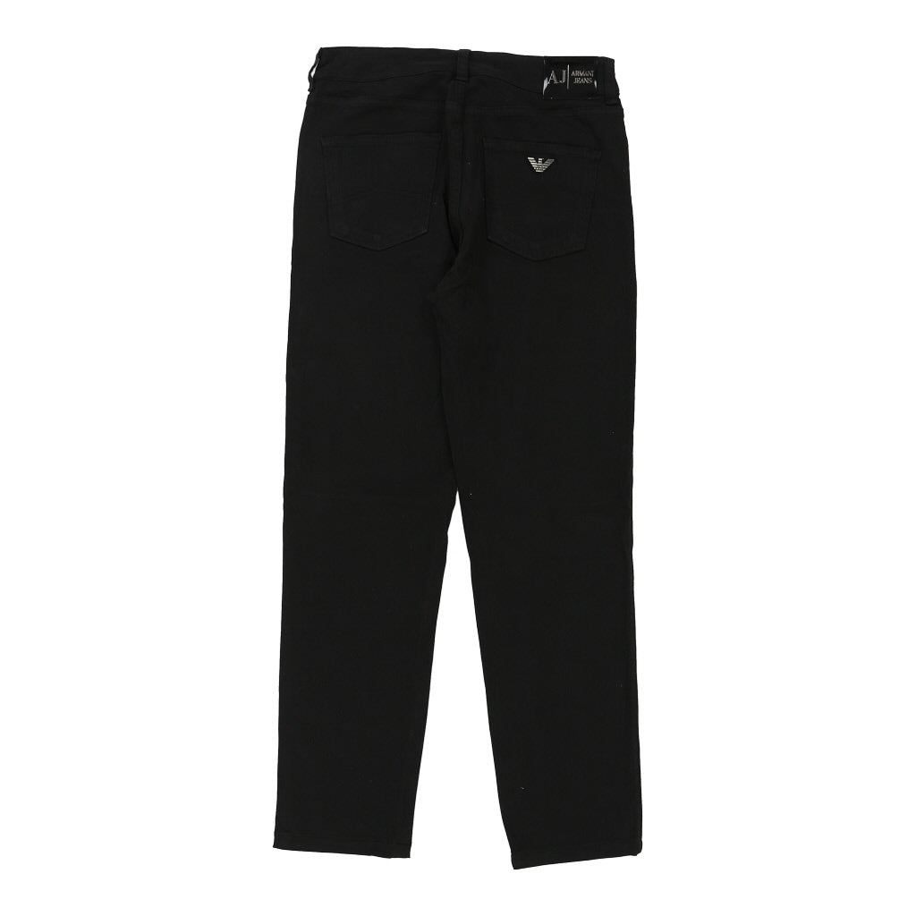 Dahlia Armani Jeans Trousers - 28W UK 8 Black Cotton Refurbished - Thrifted (note: this is a term often used to describe second- refurbished available on Cerqular