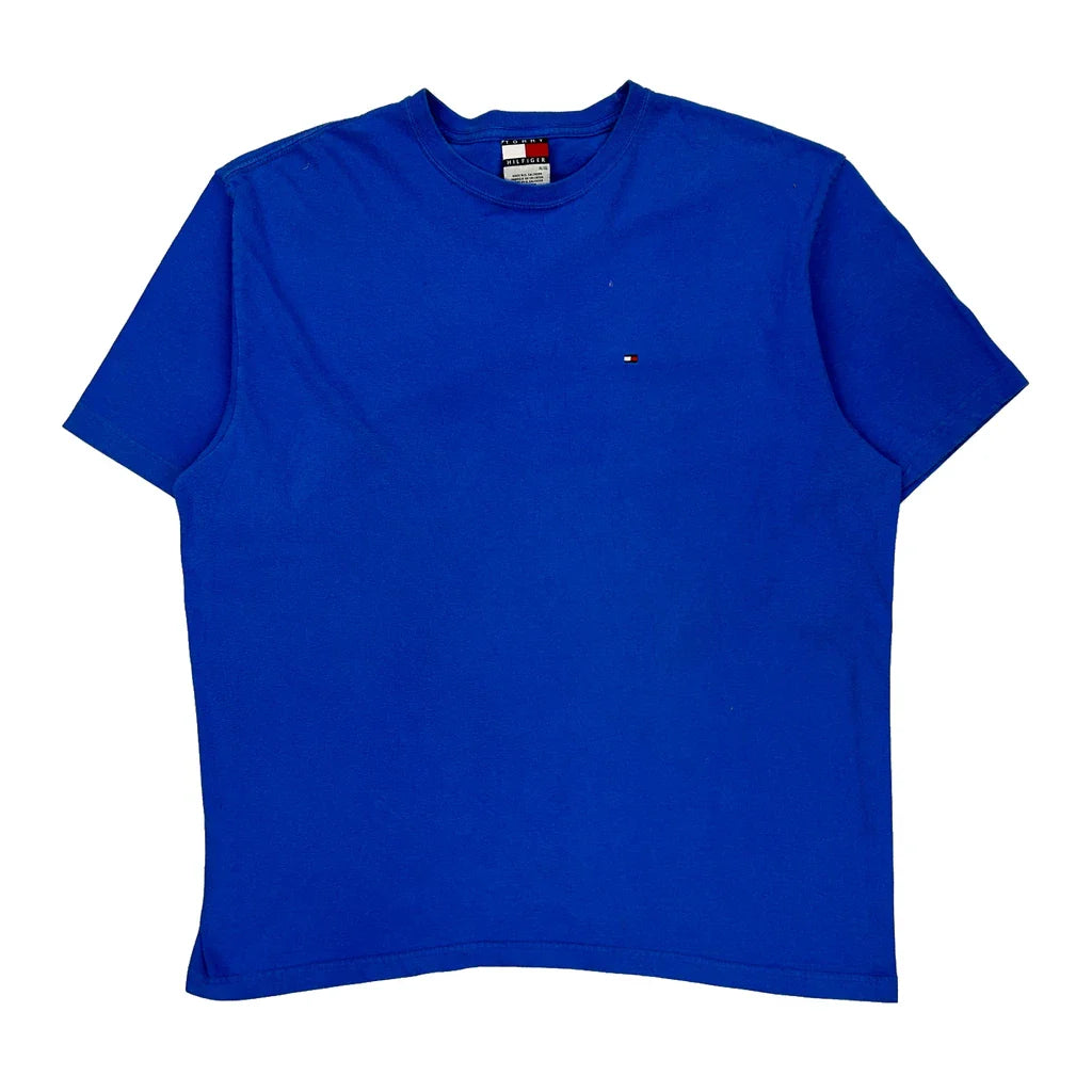 Buy Tommy Hilfiger T-Shirt - XL Blue Cotton Refurbished - $20.09 Tommy Hilfiger T-Shirt - XL Blue Cotton Refurbished - Thrifted (note: this is a term often used to describe second- refurbished available on Cerqular