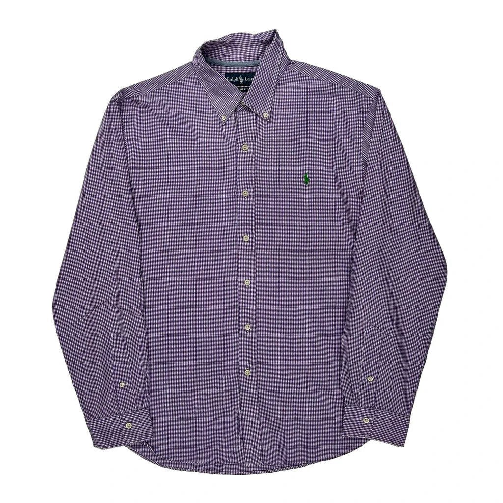 Ralph Lauren Checked Shirt - XL Purple Cotton Refurbished - Thrifted (note: this is a term often used to describe second- refurbished available on Cerqular