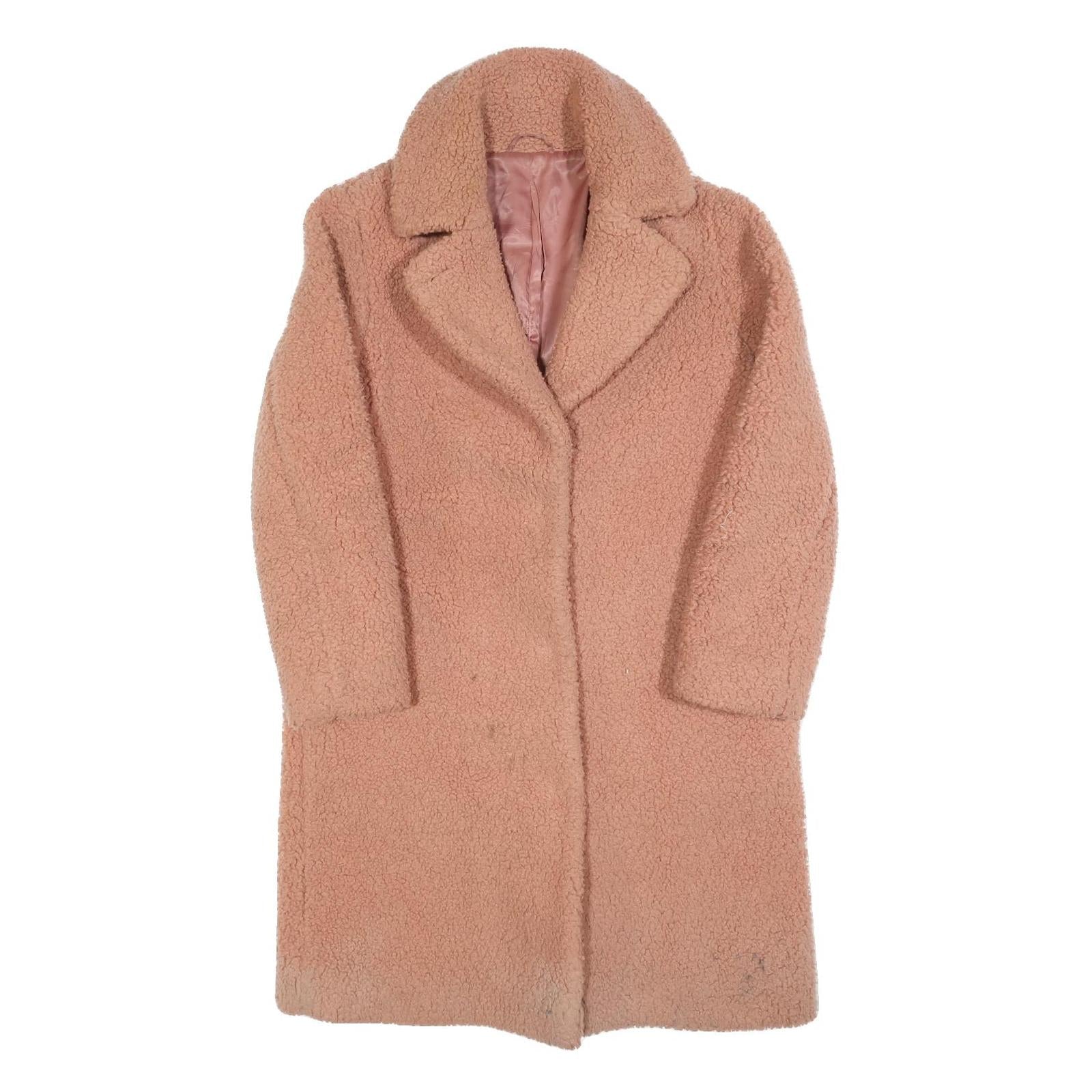& OTHER STORIES Womens Pink Teddy Coat S Polyester Blend Button Closure Soft Refurbished - N/A refurbished available on Cerqular