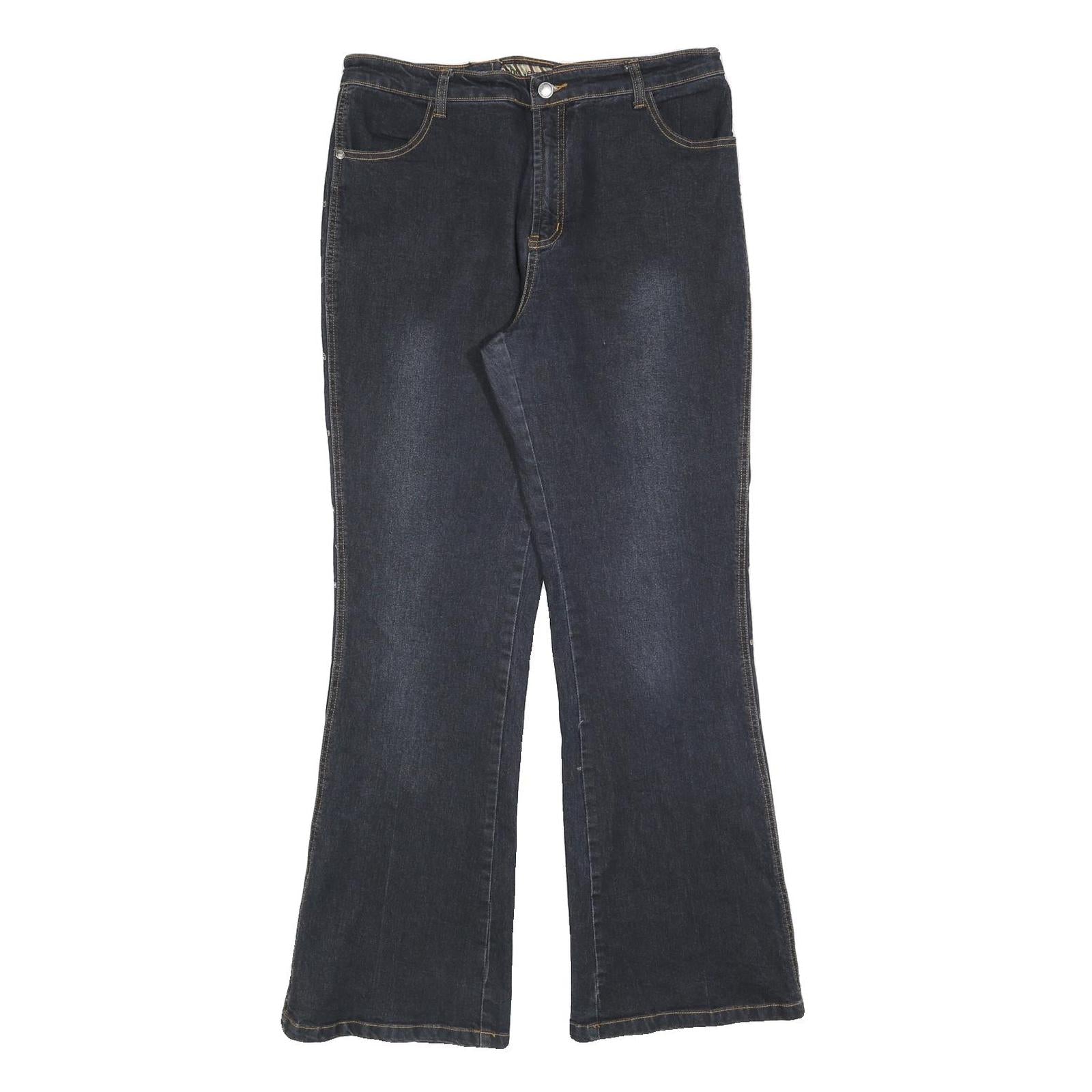 Buy TEMCHE Womens Blue Regular Flared Denim Medium Wash W30 L32 Embroidered Side Refurbished - $23.39 TEMCHE Womens Blue Regular Flared Denim Medium Wash W30 L32 Embroidered Side Refurbished - N/A refurbished available on Cerqular