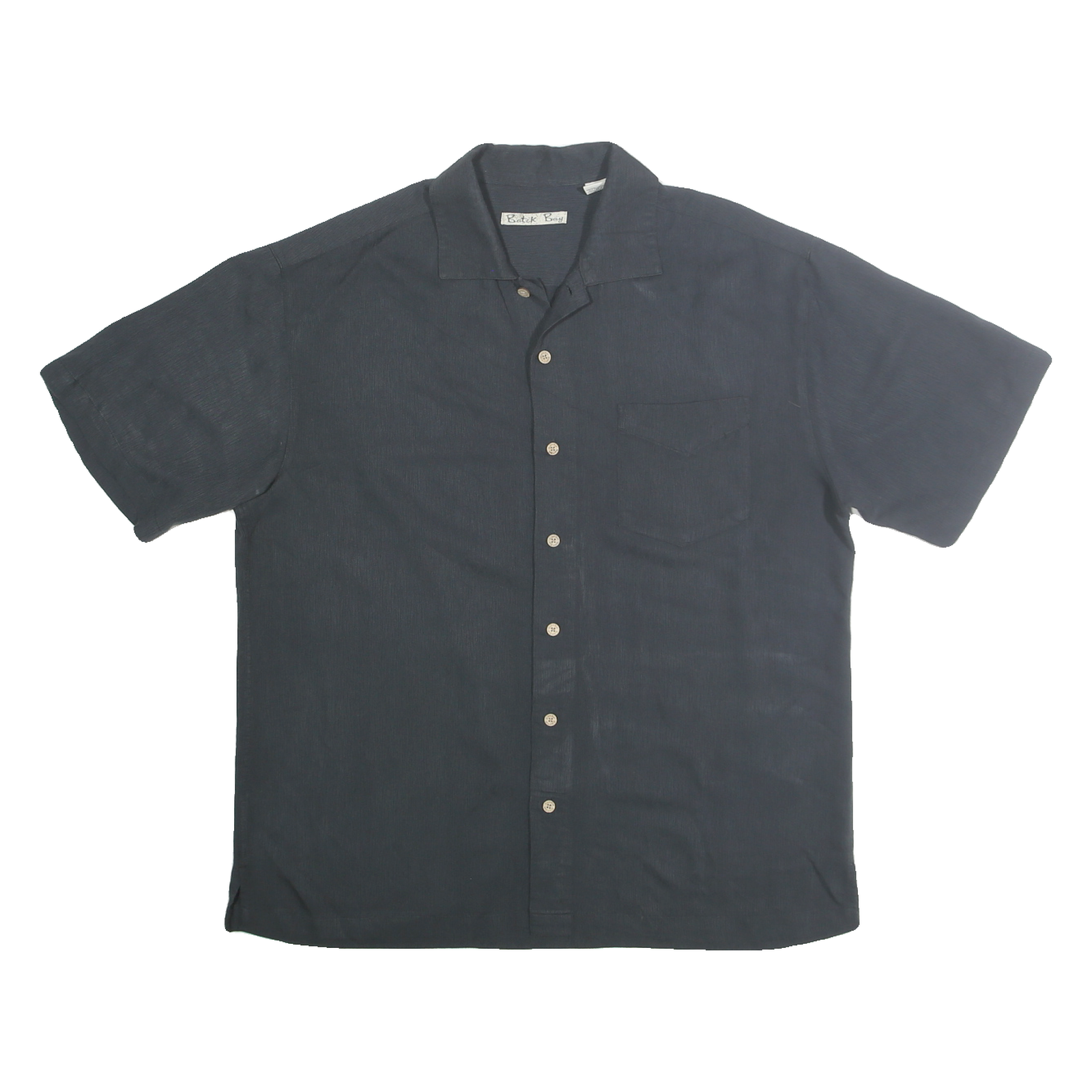 BATIK BAY Mens Black Shirt L Casual Short Sleeve Pocket Summer Polyester Blend Refurbished - N/A refurbished available on Cerqular