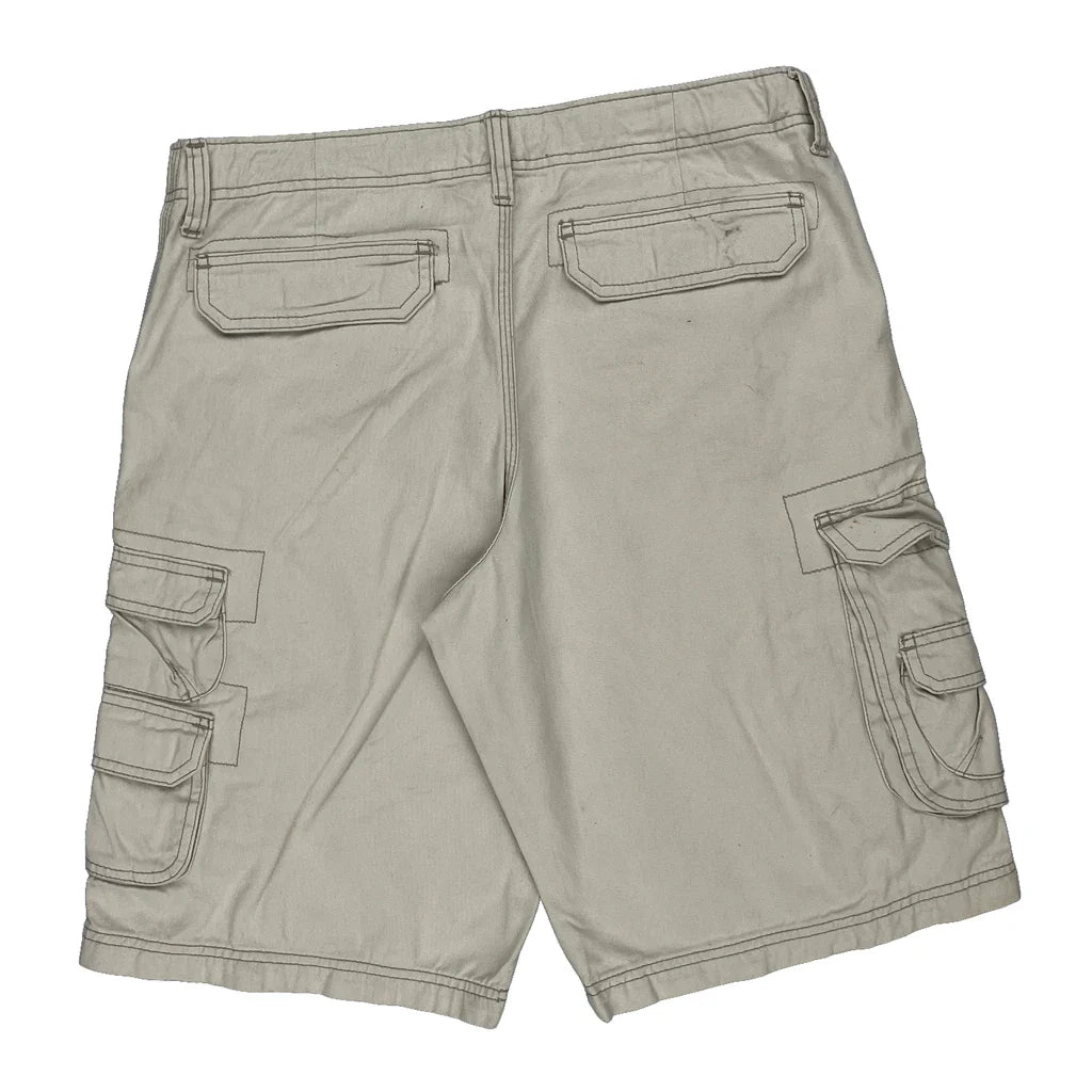 Lee Cargo Shorts - 32W 11L Beige Cotton Refurbished - Thrifted (note: this is a term often used to describe second- refurbished available on Cerqular