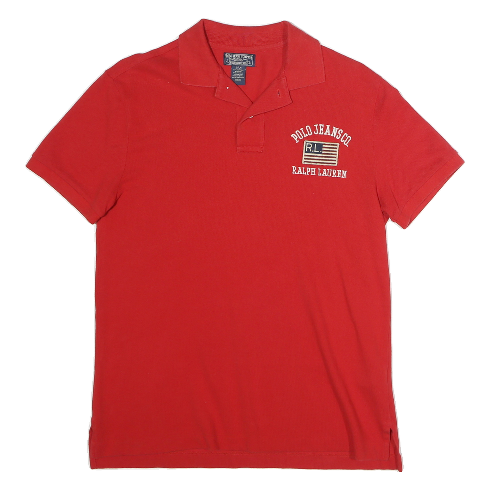 Ralph Lauren Mens Red Polo Jeans Co. Short Sleeve Plain S Cotton Polo Shirt Refurbished - N/A refurbished available on Cerqular