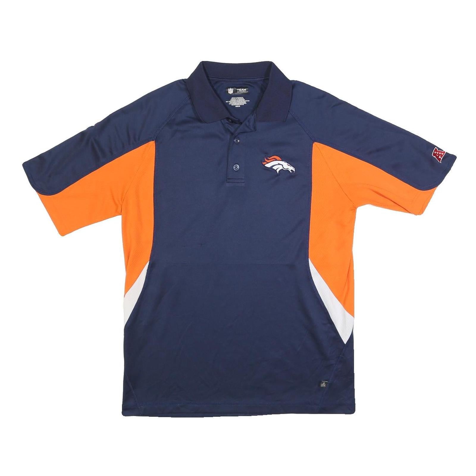 NFL Mens Blue & Orange Polo Shirt M Short Sleeve Collared Denver Broncos Logo Refurbished - N/A refurbished available on Cerqular