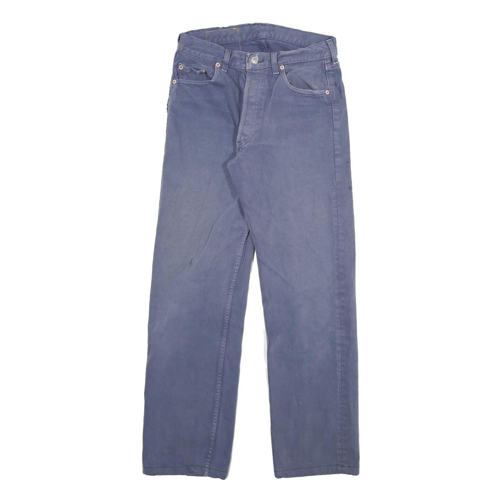 LEVI'S 501 Mens Jeans Blue Regular Straight Denim W28 L28 Classic Button Fly Refurbished - N/A refurbished available on Cerqular
