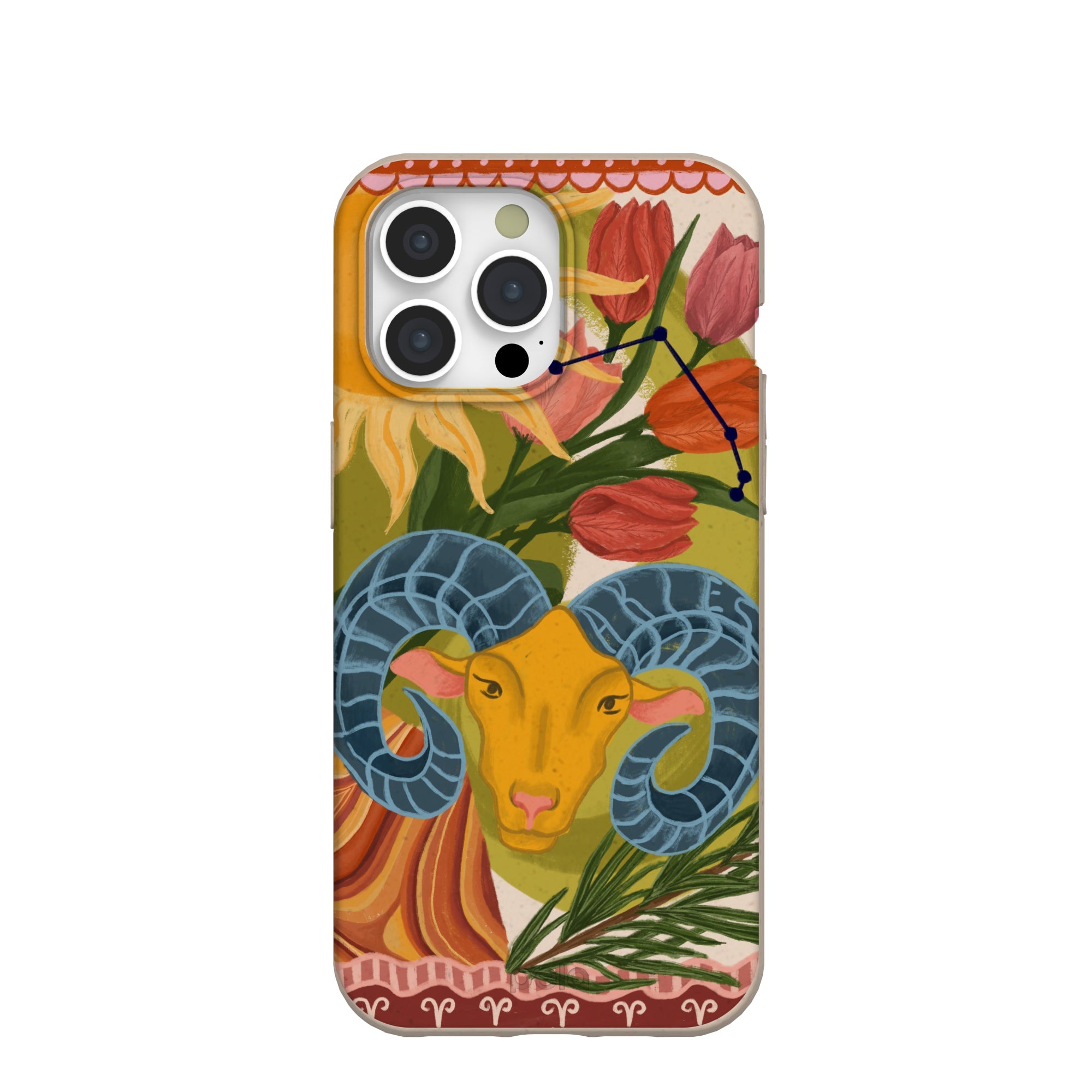 Seashell Aries Ram iPhone 15 Pro Max Case Refurbished - Pela Case refurbished available on Cerqular