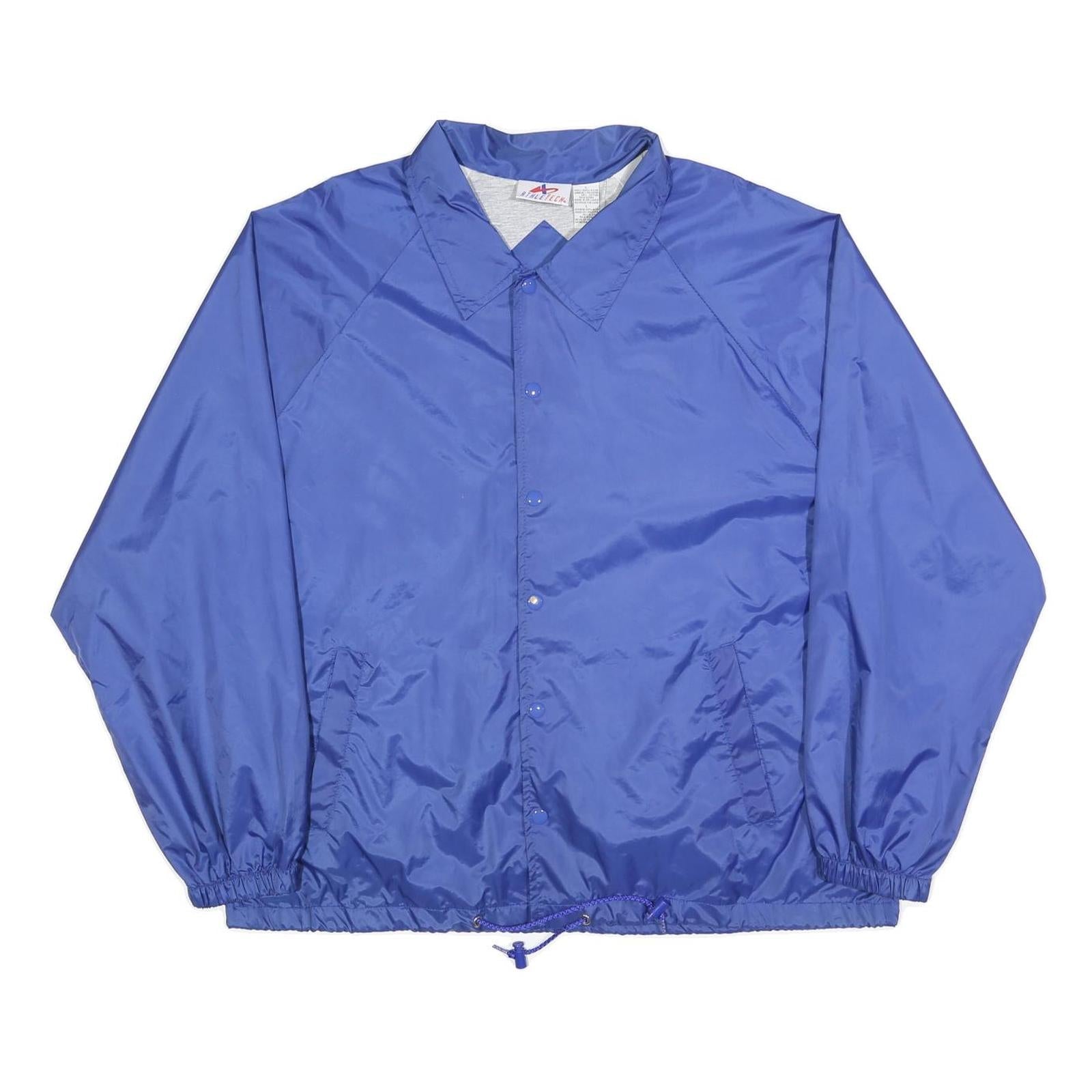 ATHLETECH Mens Blue Button Jacket L Polyester Blend Plain Lightweight Sport Refurbished - N/A refurbished available on Cerqular