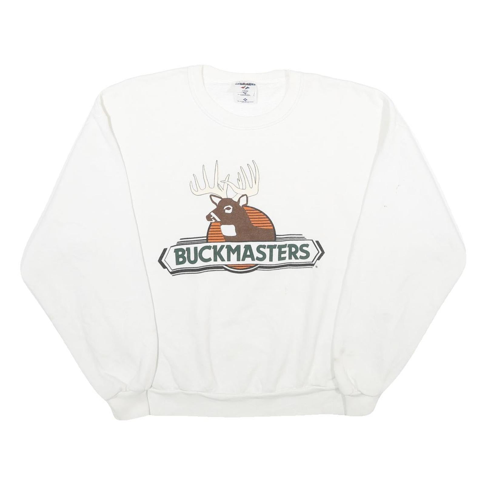 Buy JERZEES Mens White Buckmasters Crew Neck XL Cotton Blend Sweatshirt Refurbished - $23.39 JERZEES Mens White Buckmasters Crew Neck XL Cotton Blend Sweatshirt Refurbished - N/A refurbished available on Cerqular