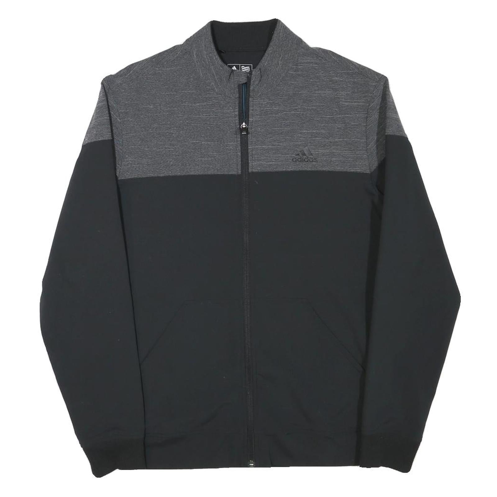 ADIDAS Mens Black & Grey Sports Zip Jacket S Polyester Blend Plain Stylish Refurbished - N/A refurbished available on Cerqular