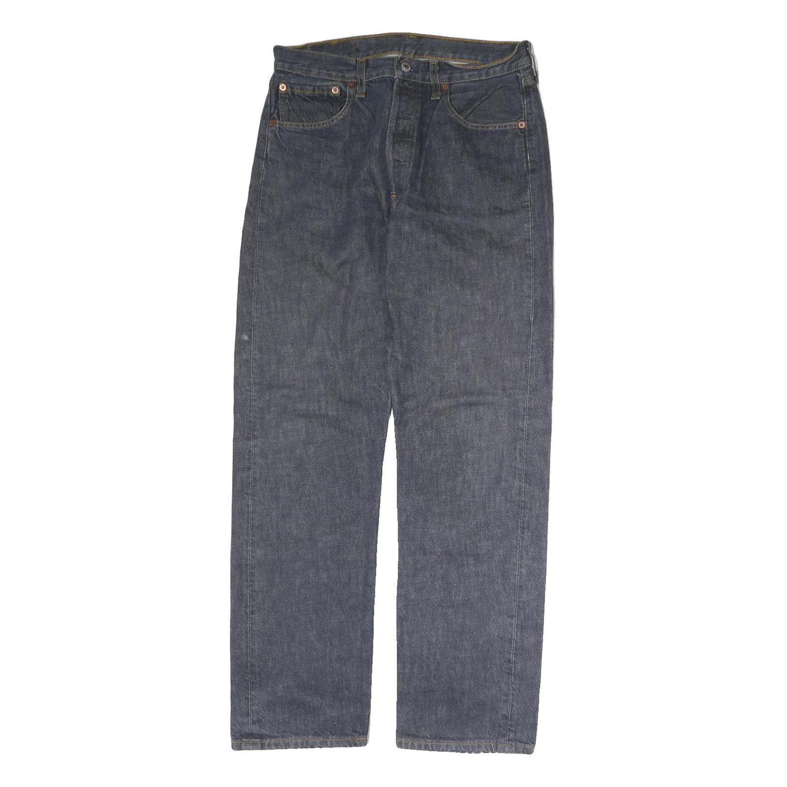 LEVI'S 501 Mens Jeans Blue Slim Straight Denim Medium W33 L31 Classic Button Refurbished - N/A refurbished available on Cerqular