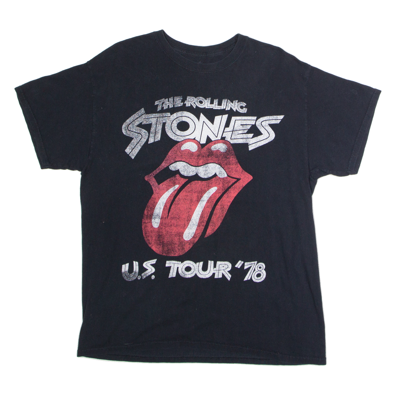 THE ROLLING STONES U.S. Tour '78 Mens Band T-Shirt Black Crew Neck L Refurbished - N/A refurbished available on Cerqular