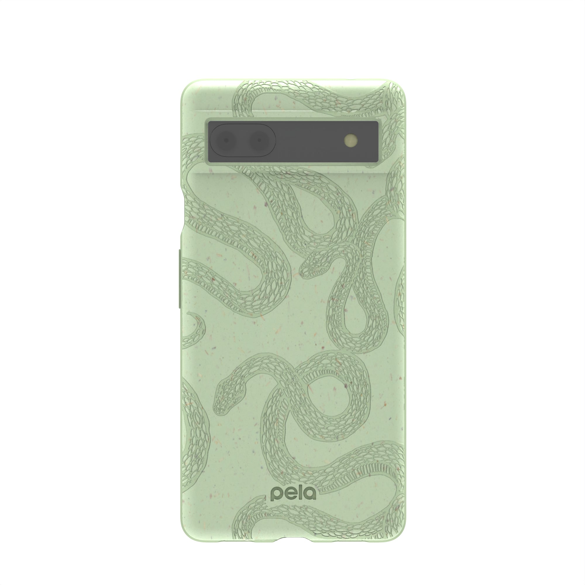 Sage Green Snaky Google Pixel 6a Case Refurbished - Pela Case refurbished available on Cerqular