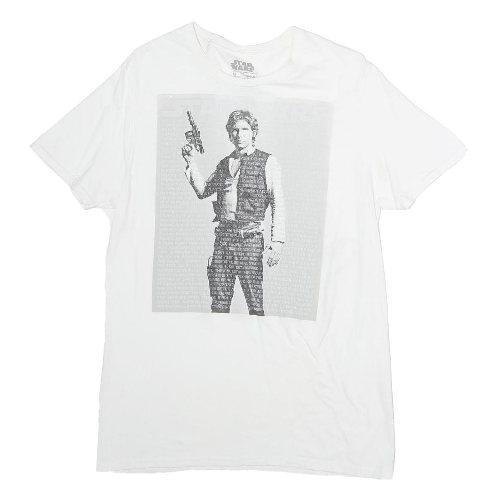 STARWARS Mens White Graphic T-Shirt M Short Sleeve Crew Neck Cotton Refurbished - N/A refurbished available on Cerqular