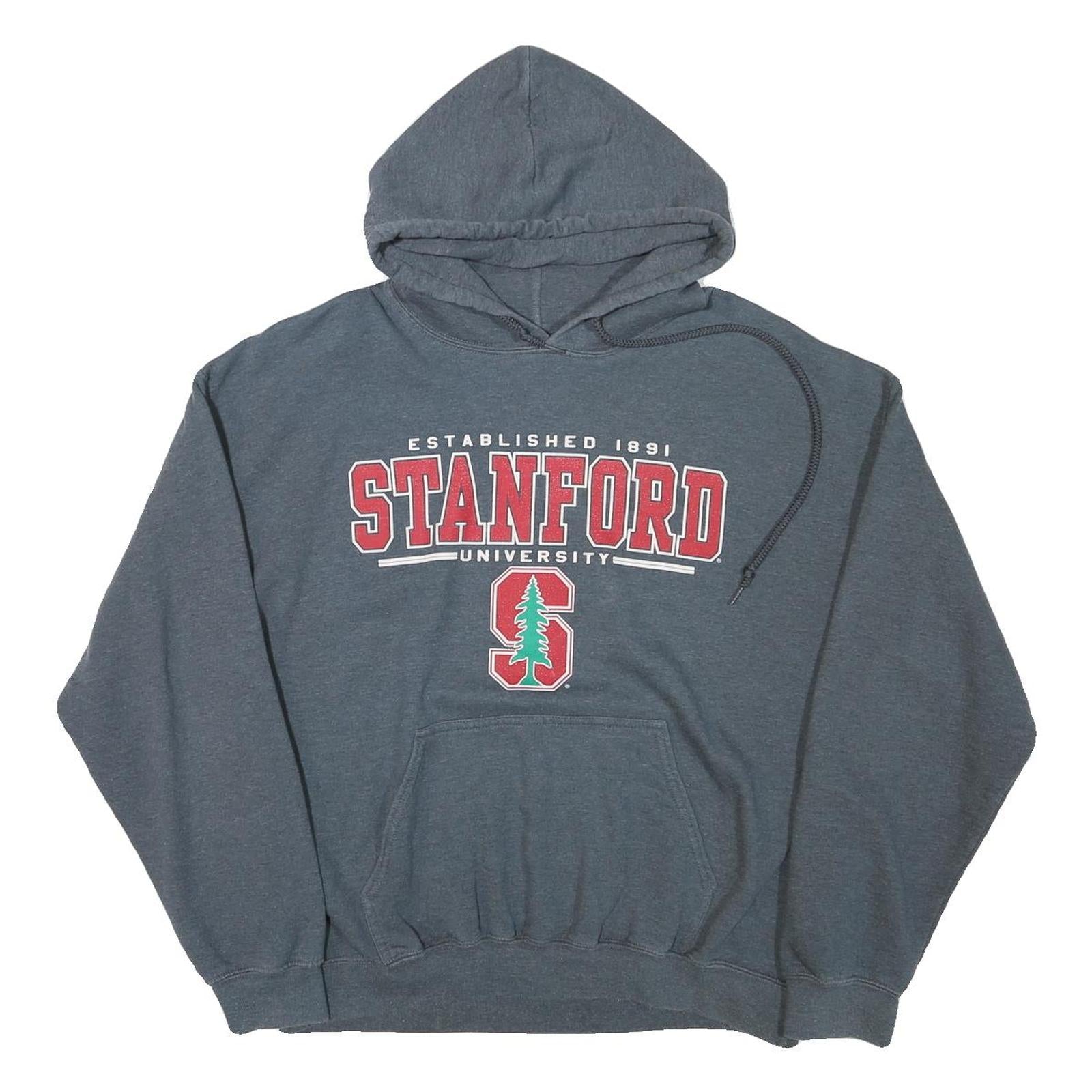 GILDAN Mens Grey Stanford University Pullover Hoodie L Cotton Blend Casual Refurbished - N/A refurbished available on Cerqular