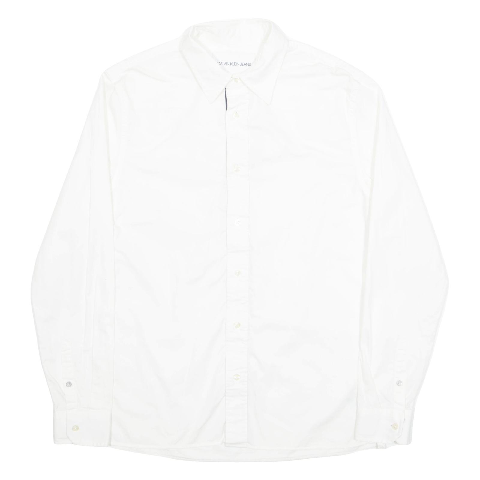 CALVIN KLEIN JEANS Mens Plain Shirt White Long Sleeve M Refurbished - N/A refurbished available on Cerqular