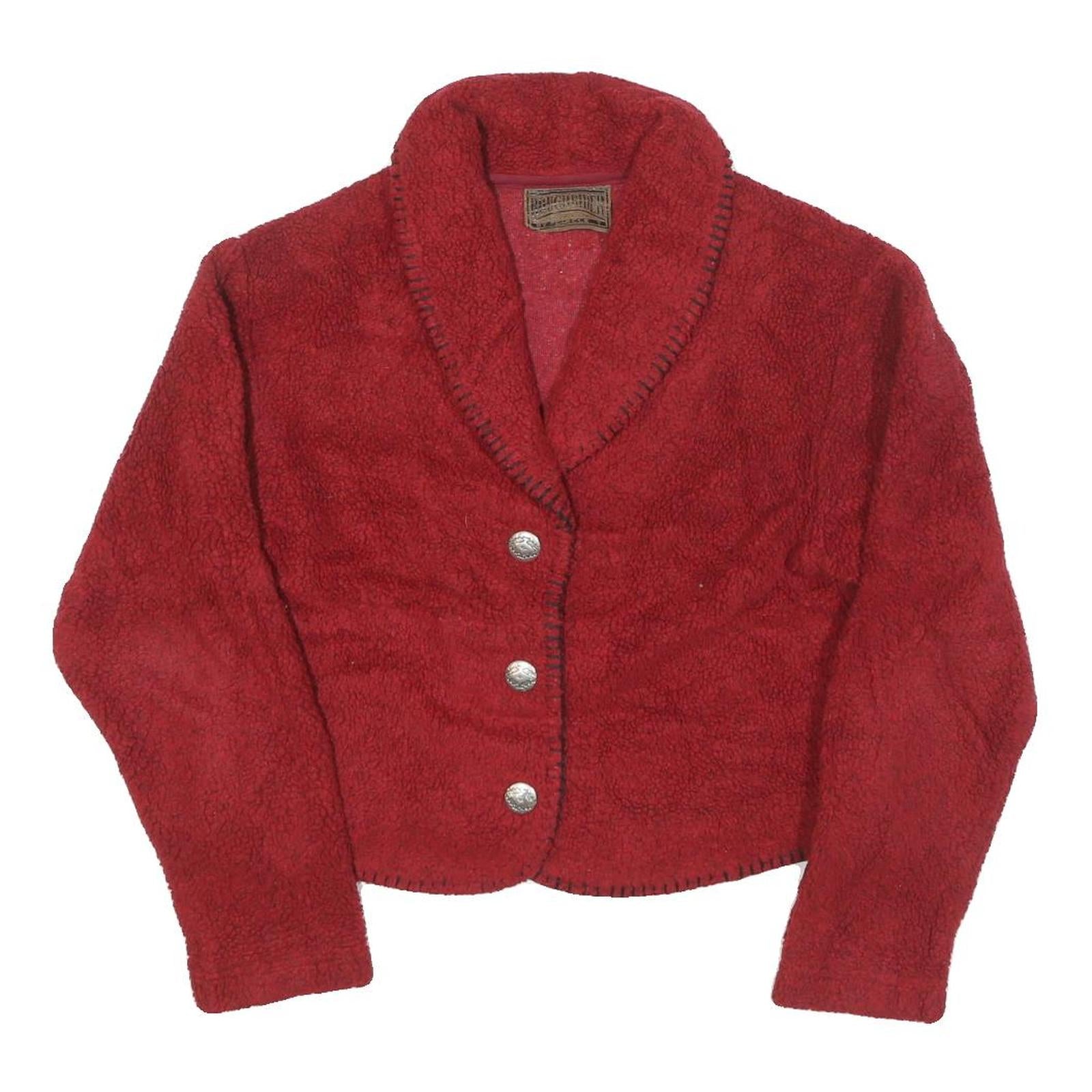 ROUGH RIDER Womens Red Jacket S Polyester Blend Button Shawl Collar Plain Refurbished - N/A refurbished available on Cerqular