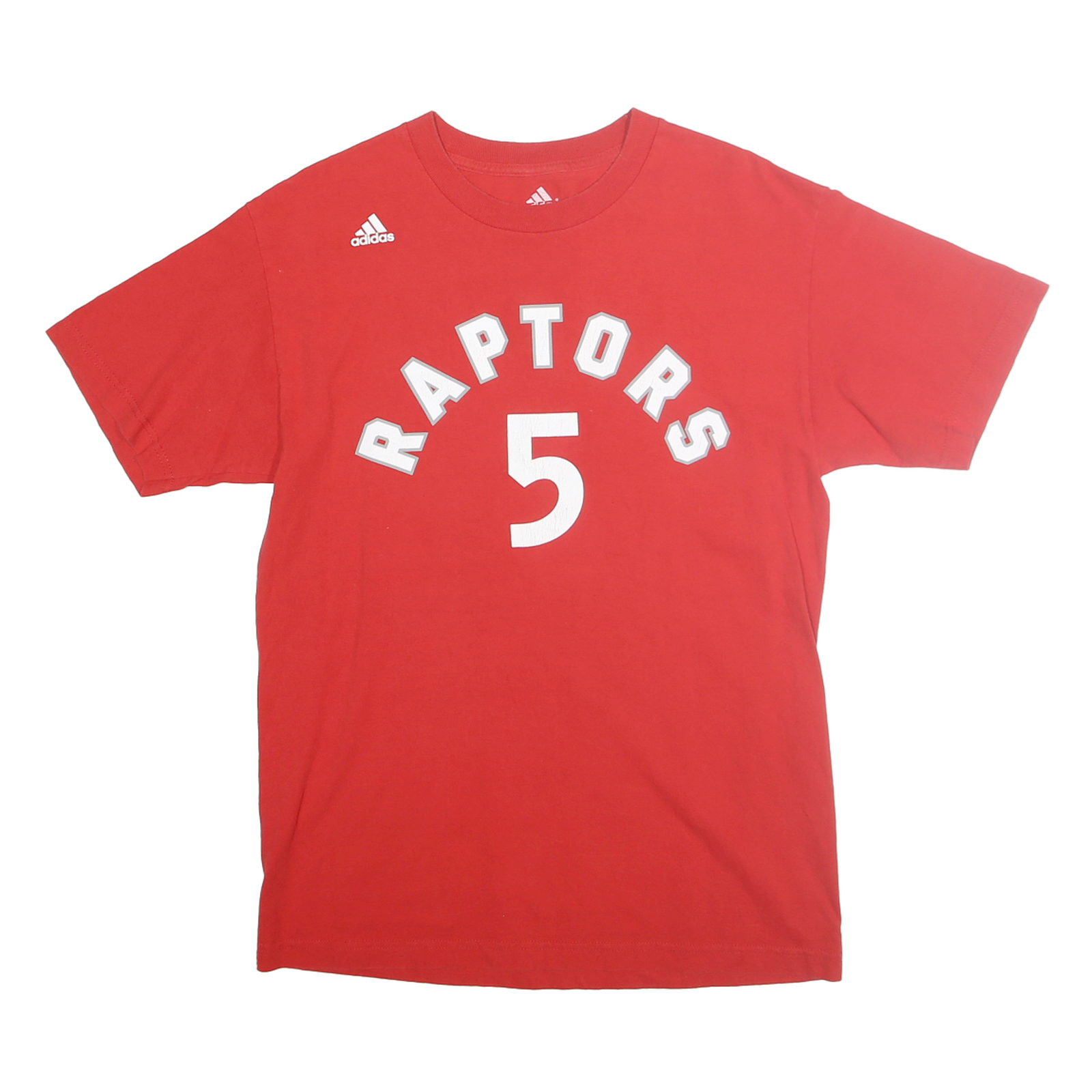 ADIDAS Mens Red Raptors 5 Graphic T-Shirt M Short Sleeve Crew Neck NBA Refurbished - N/A refurbished available on Cerqular