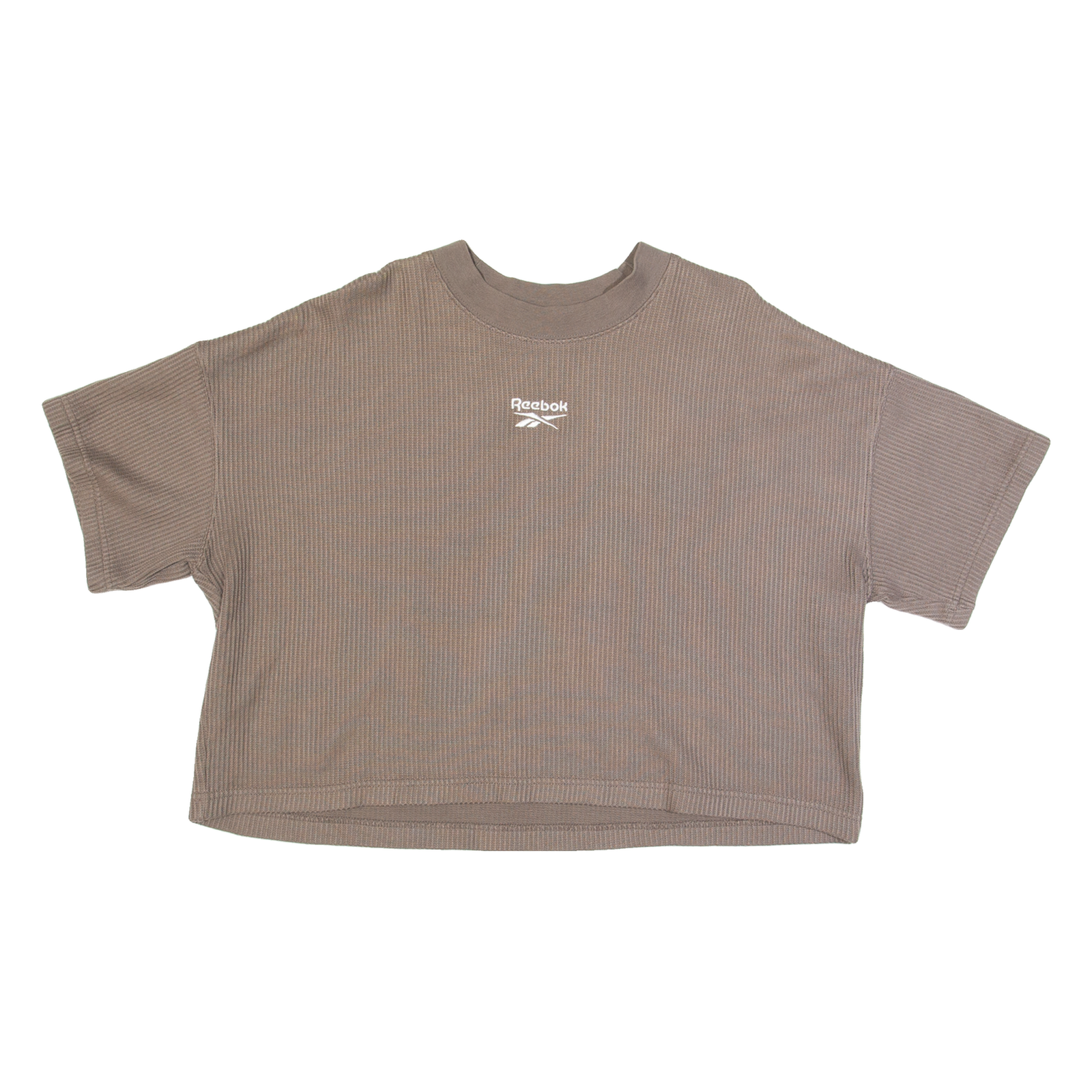 REEBOK Ribbed Cropped Womens T-Shirt Brown XL Refurbished - N/A refurbished available on Cerqular