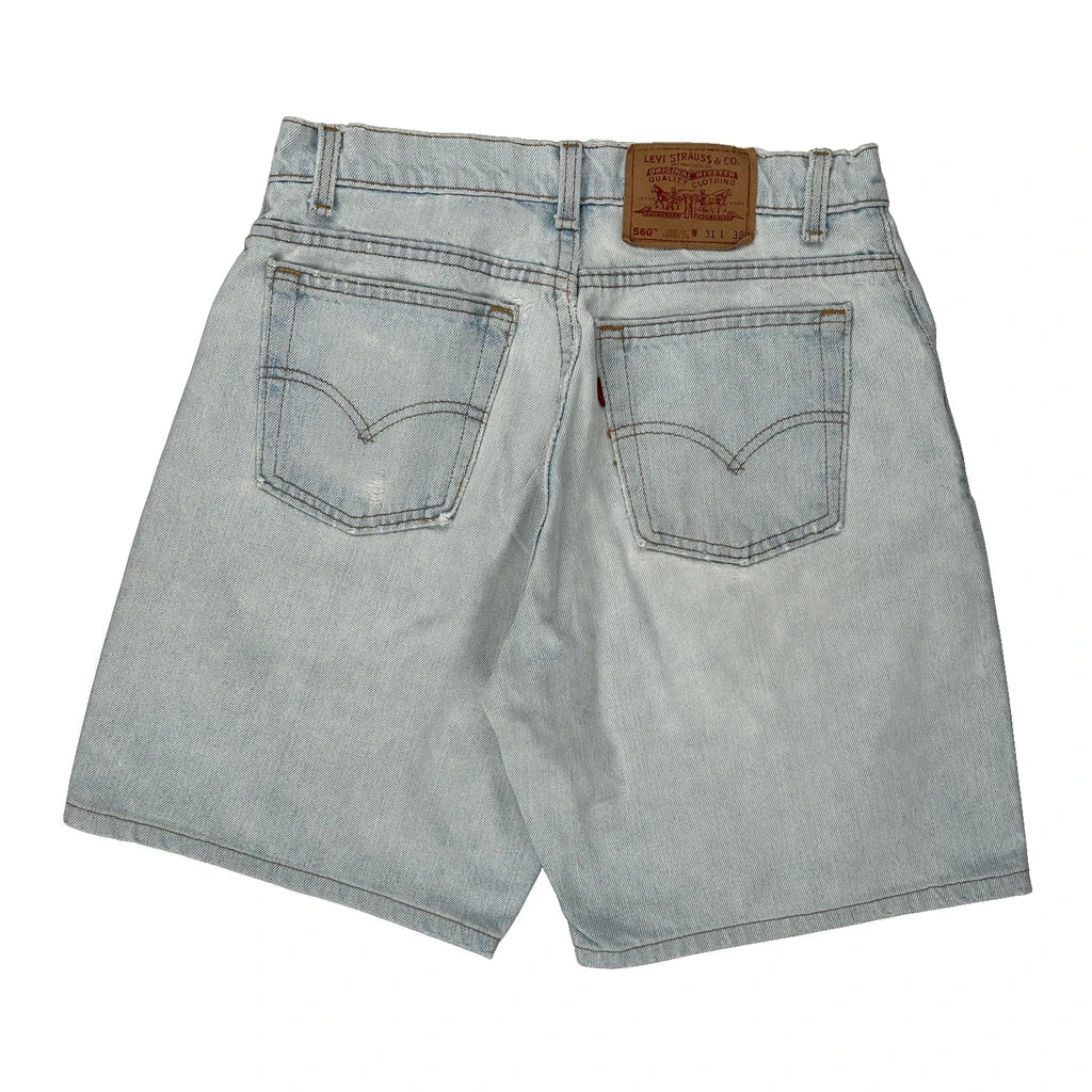 Levis Denim Shorts - 28W 8L Light Wash Cotton Refurbished - Thrifted (note: this is a term often used to describe second- refurbished available on Cerqular