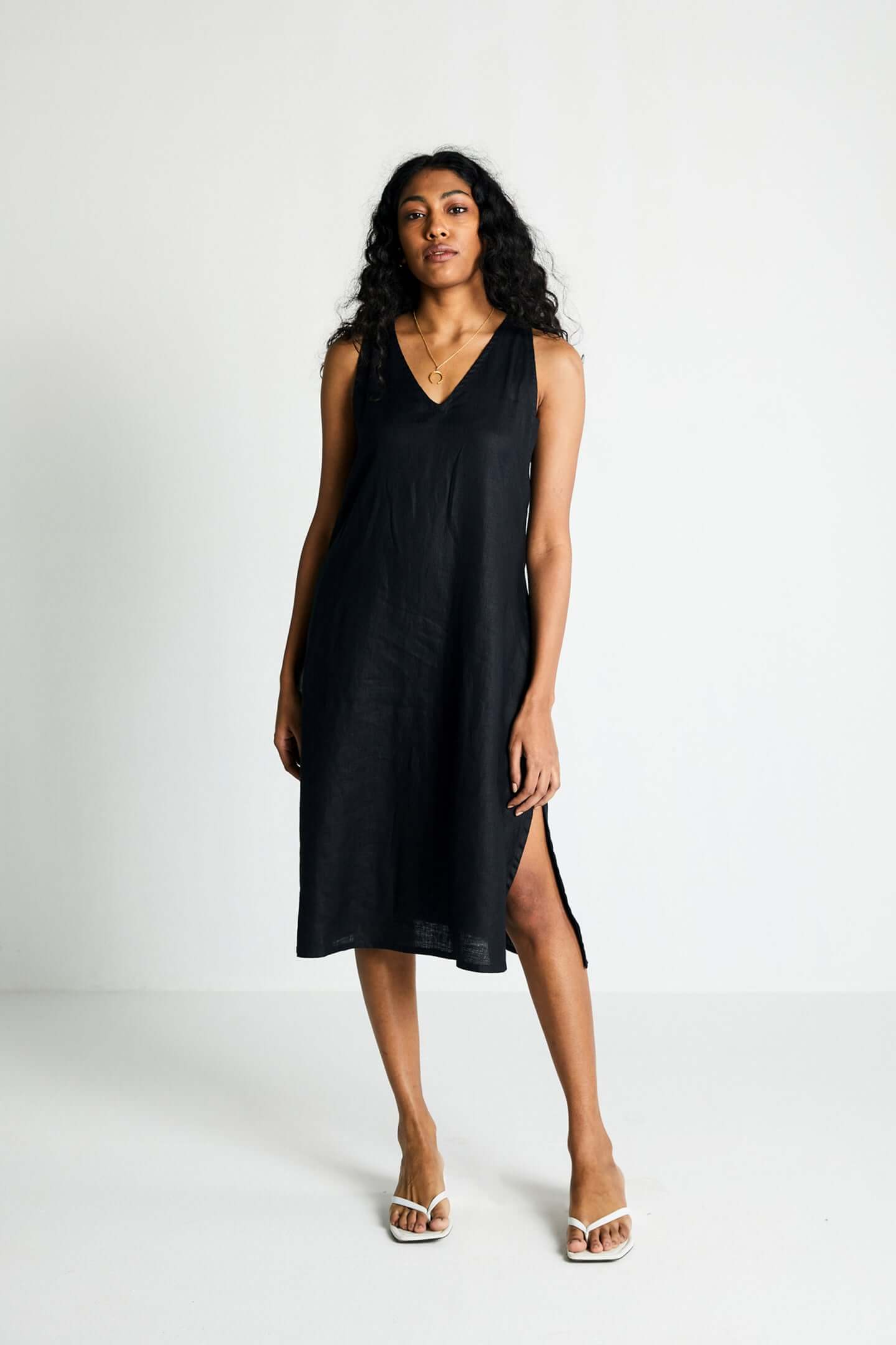 The Hemp Noir Dress | Color: Black | Size: L Refurbished - Resistor (Note: This is a generic term for an electronic component, refurbished available on Cerqular