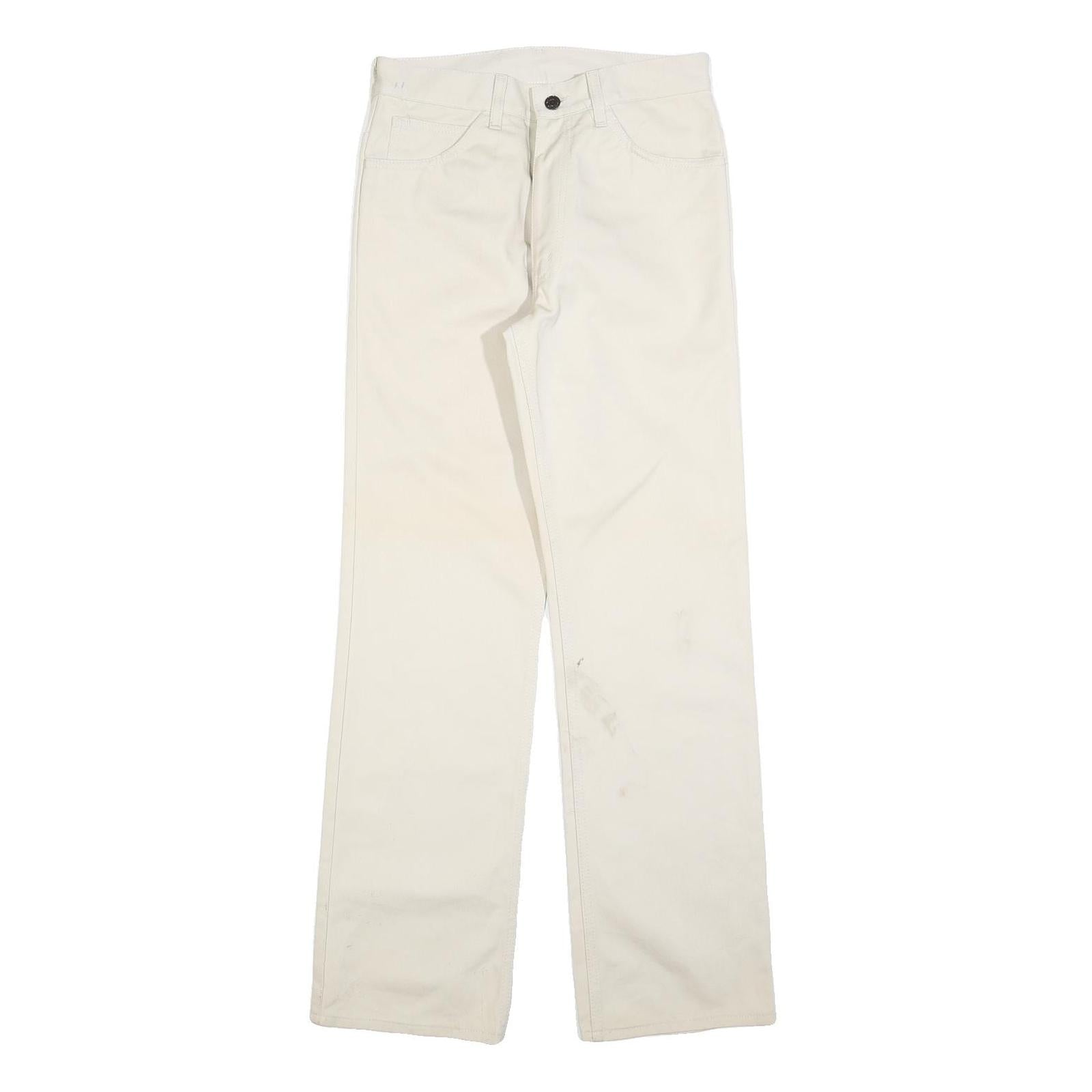 LEVI'S Womens Cotton Blend White Regular Straight Fit Trousers W28 L32 Refurbished - N/A refurbished available on Cerqular