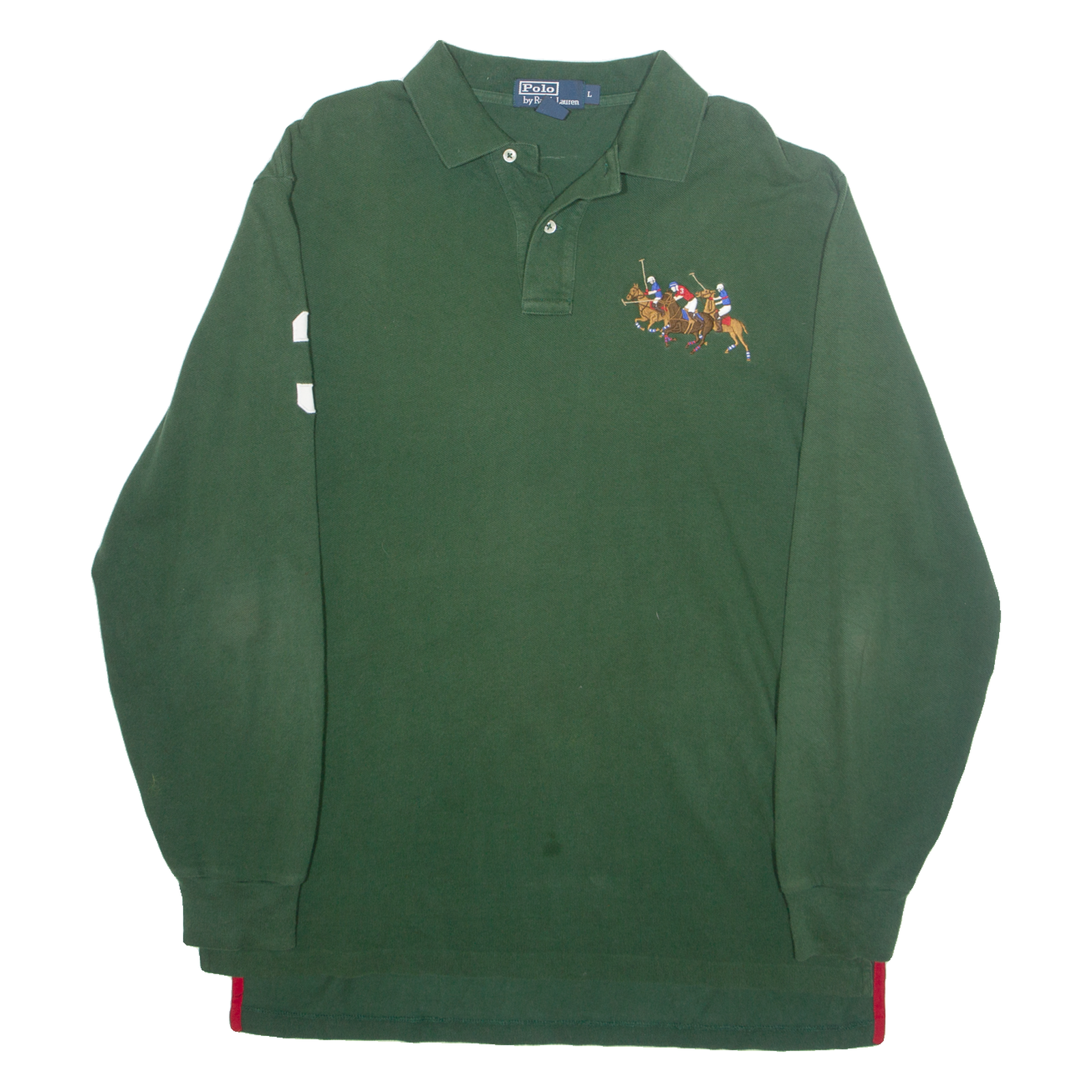 POLO RALPH LAUREN Mens Polo Shirt Green Long Sleeve L Refurbished - N/A refurbished available on Cerqular