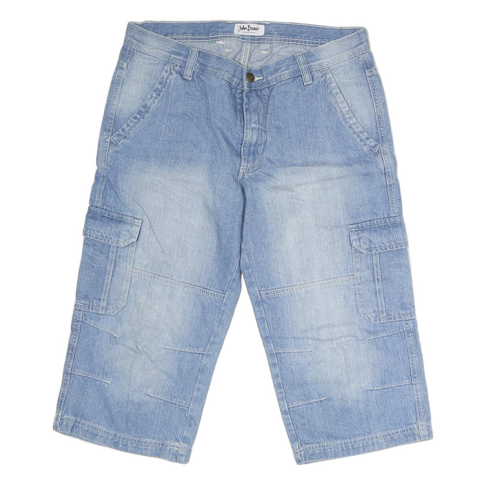 JOH BANER Mens Shorts Blue Casual Cargo Cotton M W34 Comfortable Durable Refurbished - N/A refurbished available on Cerqular