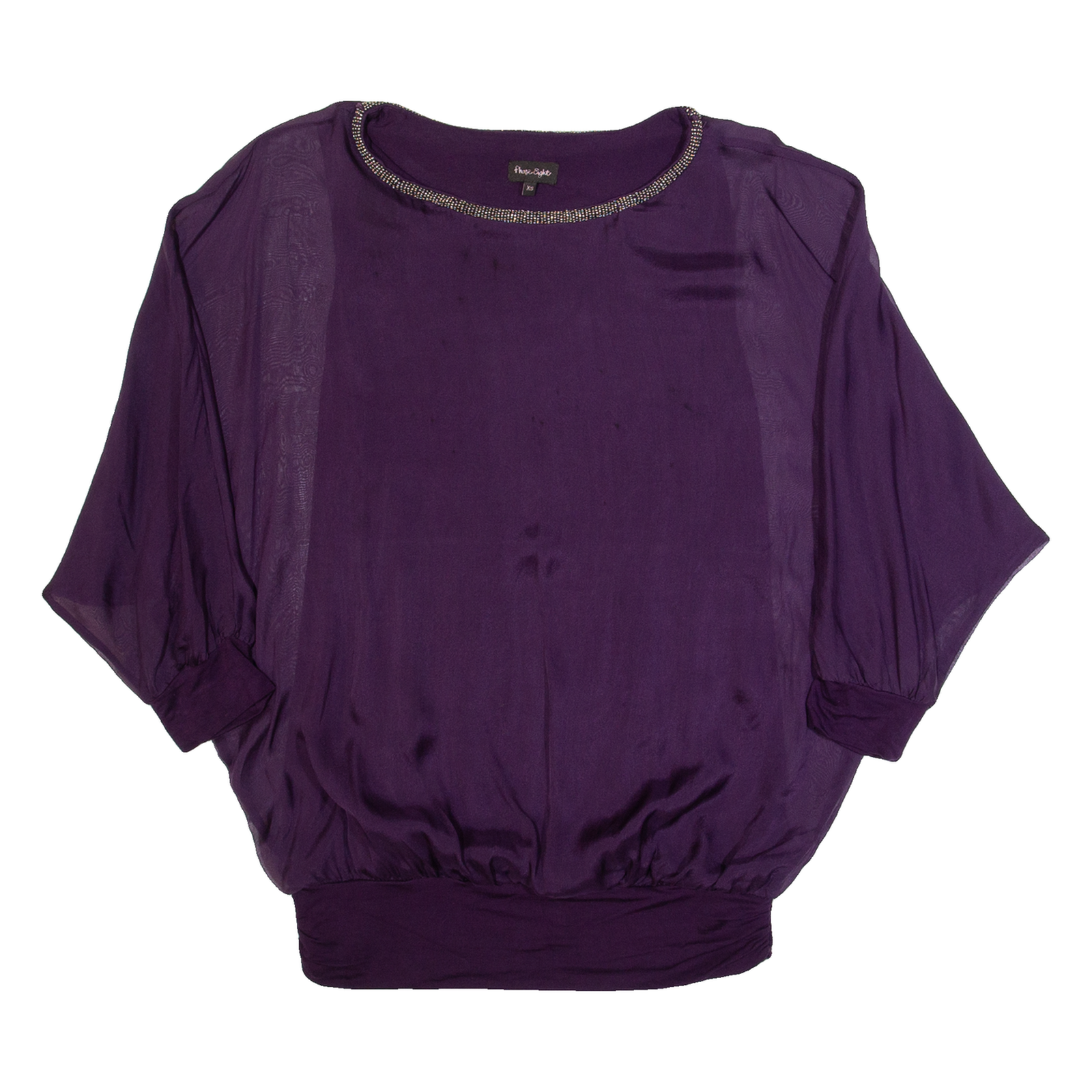 PHASE EIGHT Womens Top Purple 3/4 Sleeve Silk XS Refurbished - N/A refurbished available on Cerqular