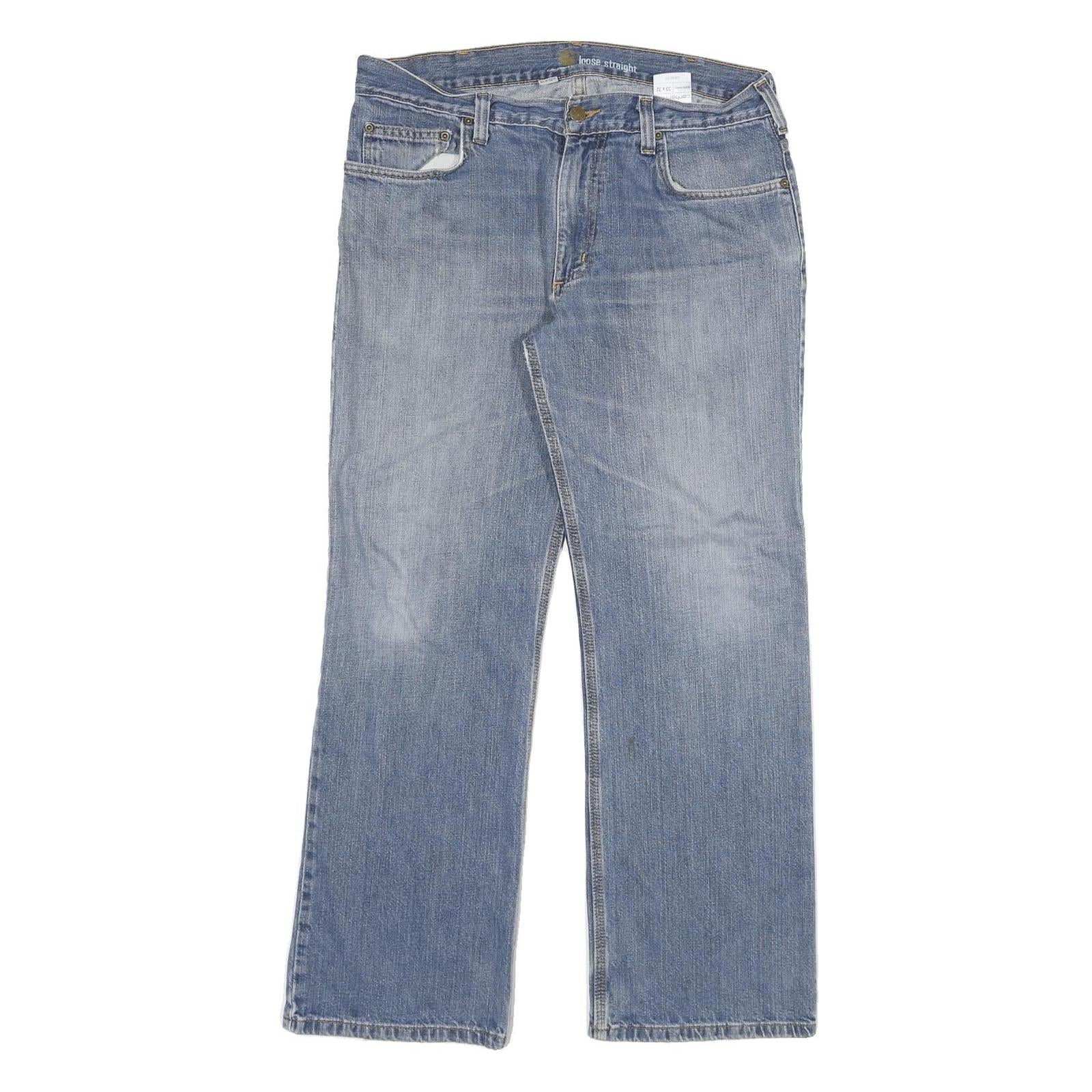 CARHARTT Mens Loose Light Blue Denim Jeans W33 L29 Workwear Casual Zip Fly Refurbished - N/A refurbished available on Cerqular