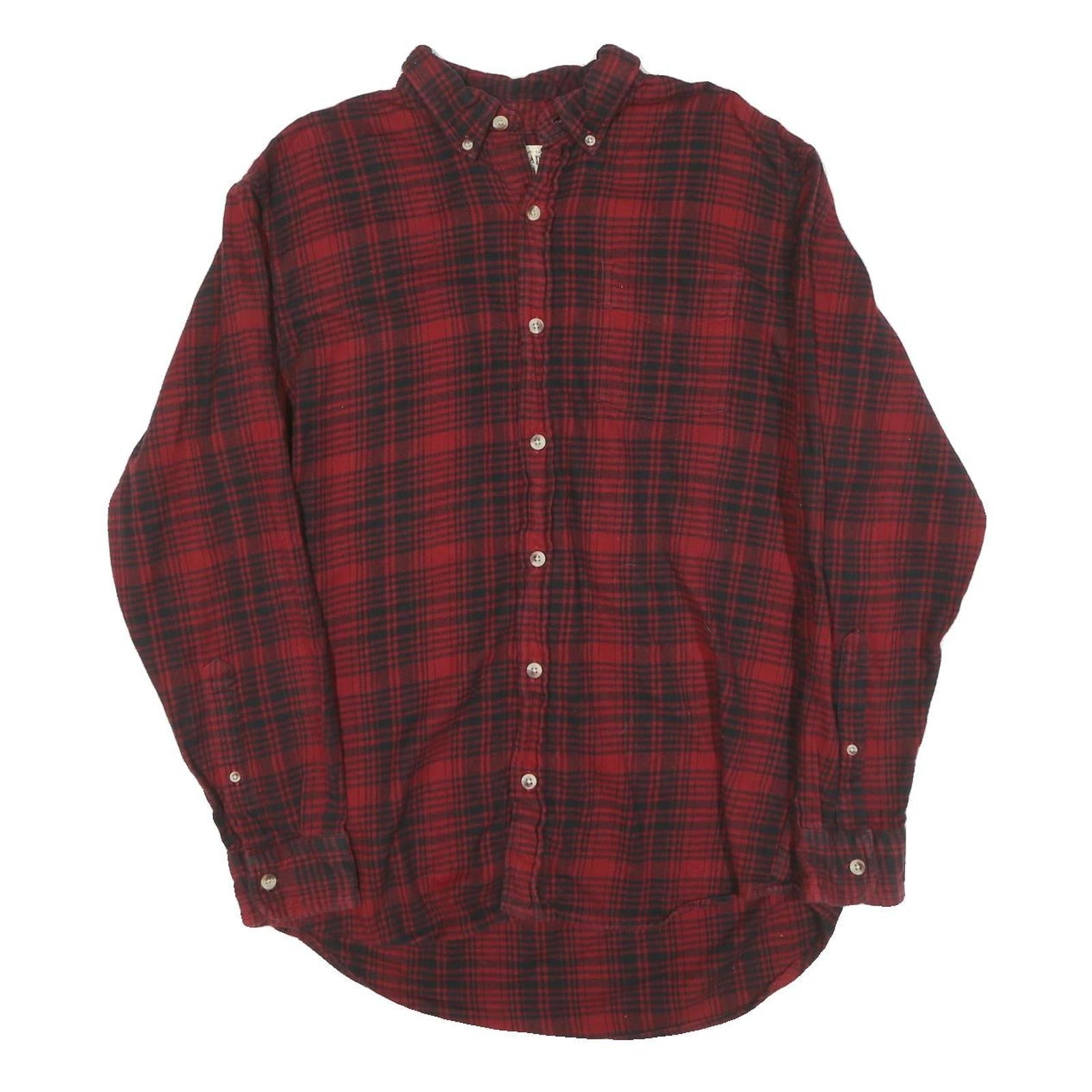 REDHEAD Mens Red & Black Check Shirt XL Button Down Cotton Blend Casual Refurbished - N/A refurbished available on Cerqular