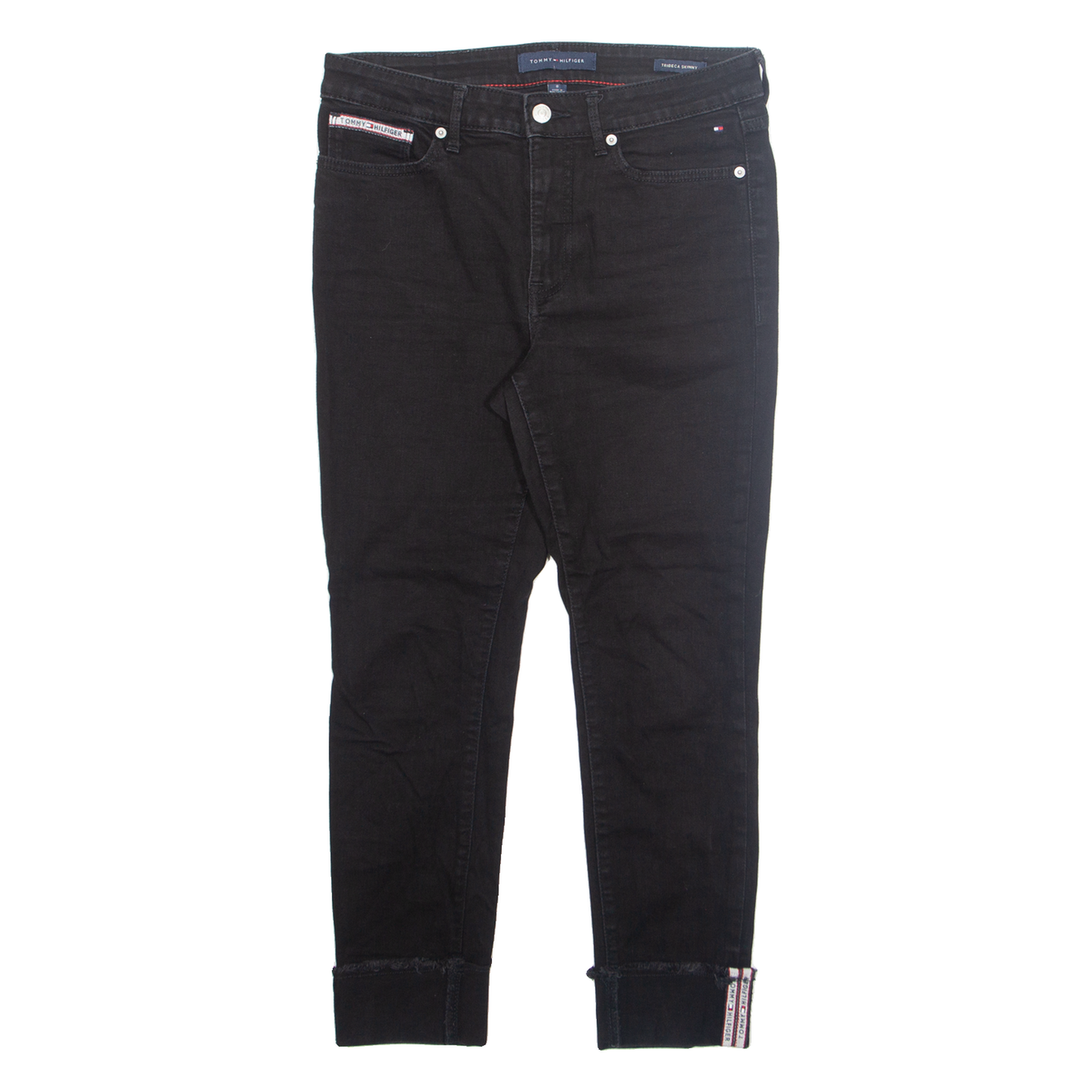 TOMMY HILFIGER Womens Jeans Black Slim Tapered W30 L25 Refurbished - N/A refurbished available on Cerqular