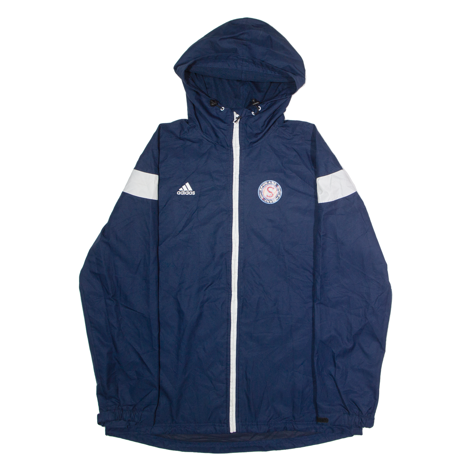 ADIDAS Spokane Indians Mens Rain Jacket Blue USA Hooded L Refurbished - N/A refurbished available on Cerqular